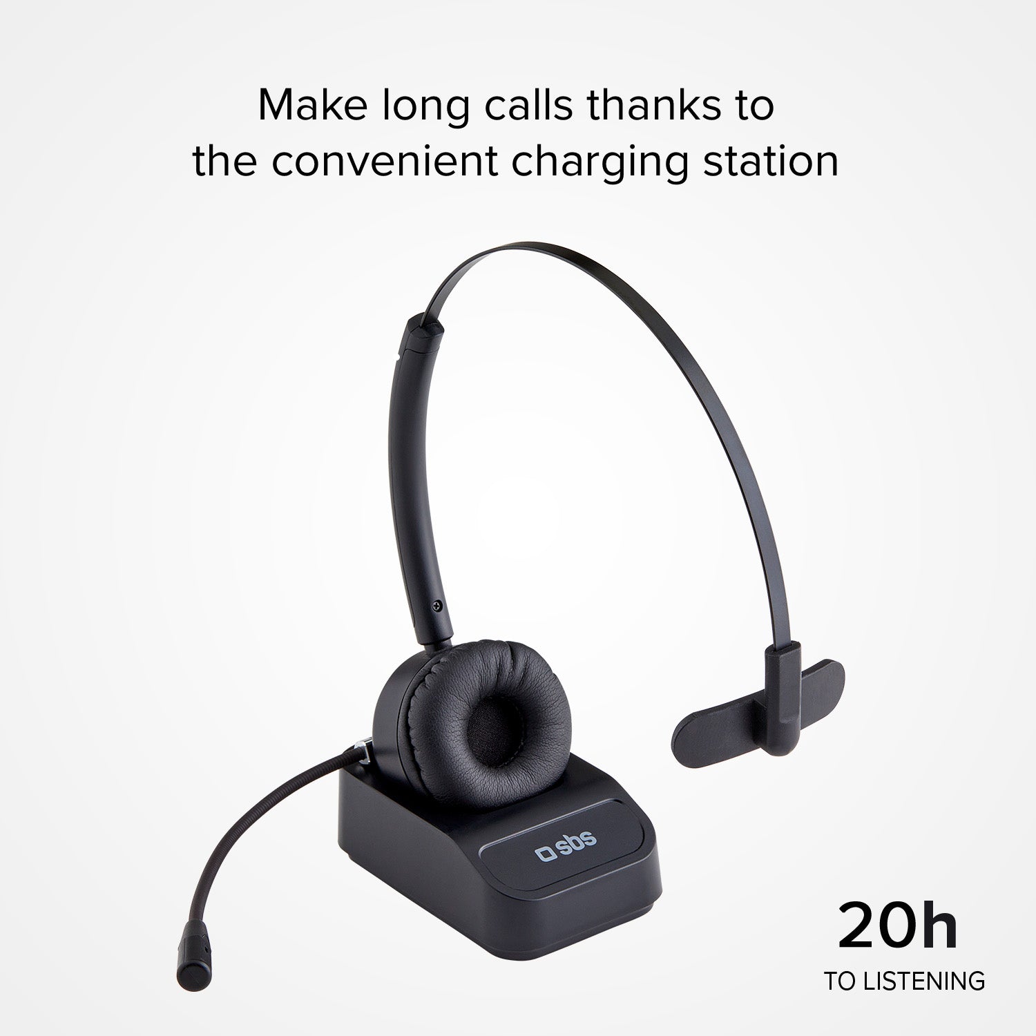 Kabelloses Mono-Headset mit Ladestation