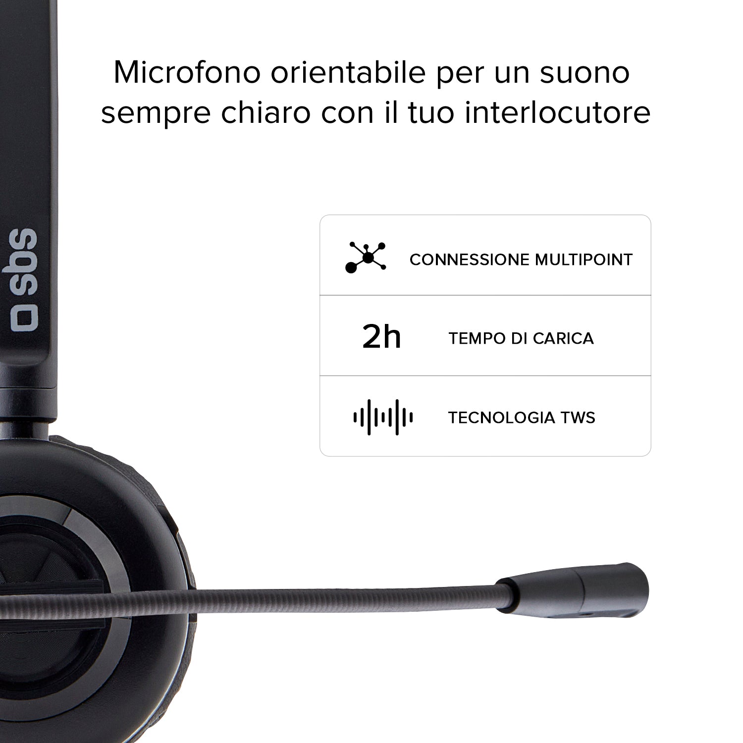 Kabelloses Mono-Headset mit Ladestation