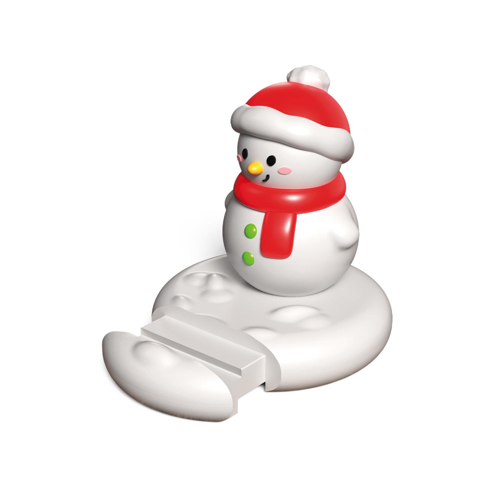 Handyhalterung mit Schiebeschlitz und Weihnachtsdesign in Form eines Schneemanns