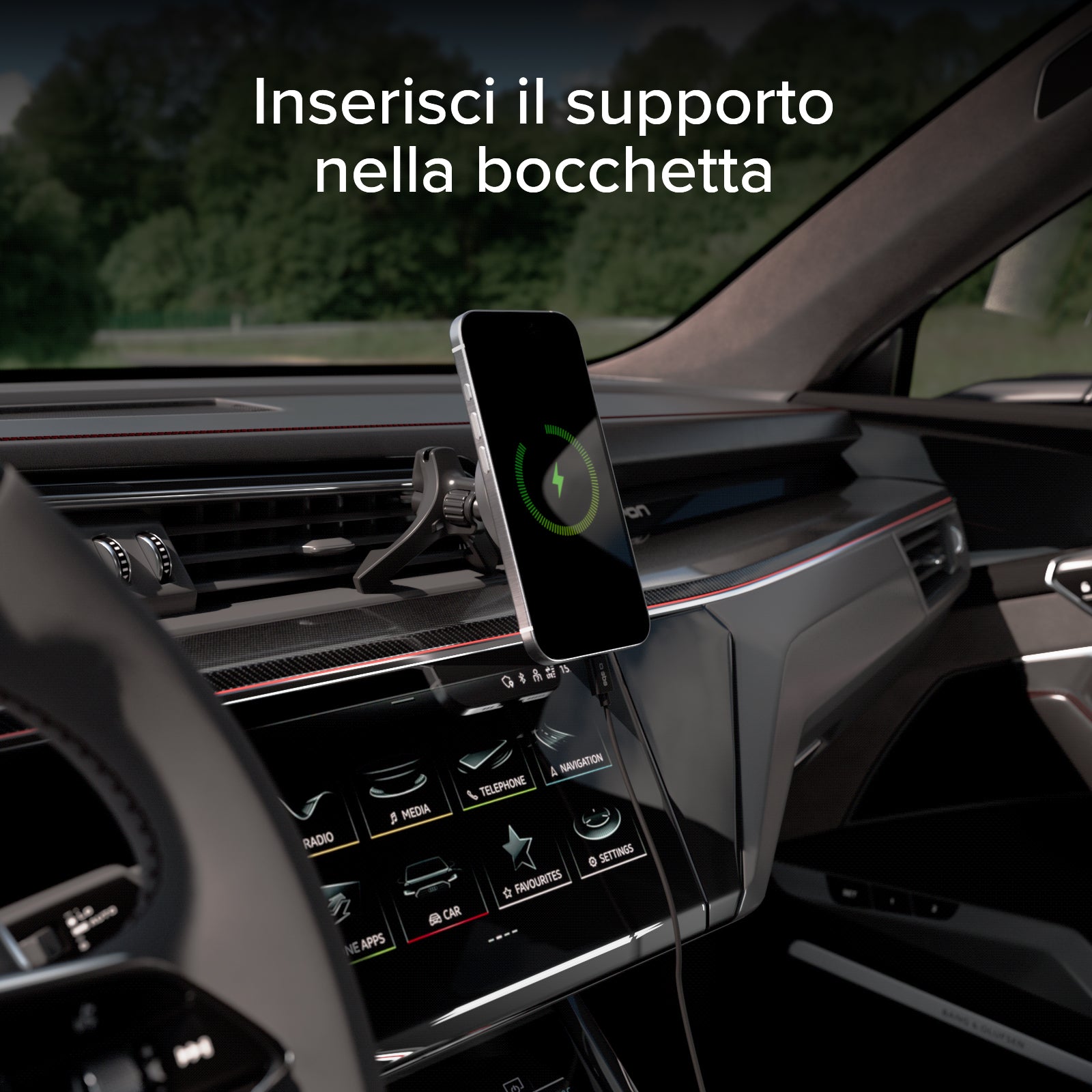 Magnetische Halterung für die Lüftungsöffnung, kompatibel mit der MagSafe-Aufladung