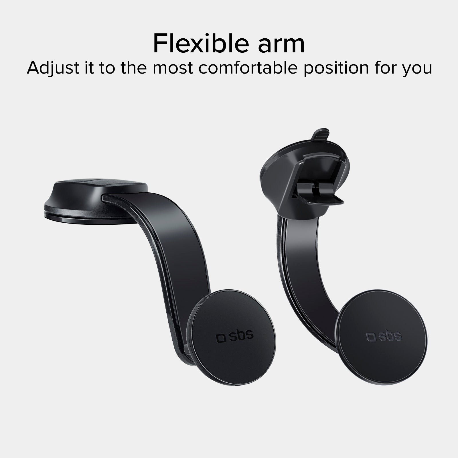 Suction cup car holder for smartphones with wireless charging
