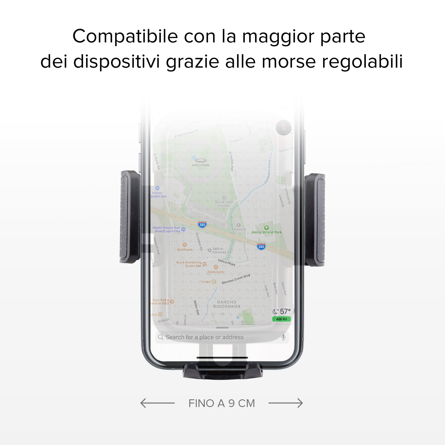 Universal car holder for smartphone up to 6"