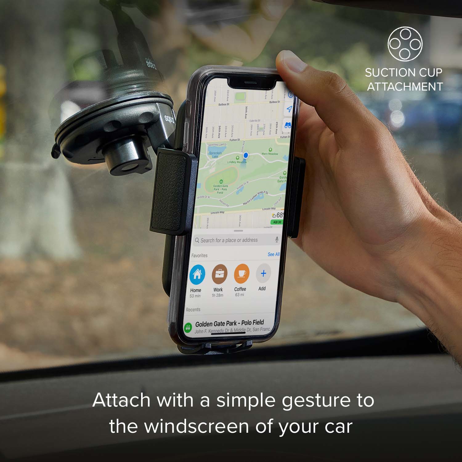 Universal car holder for smartphone up to 6"