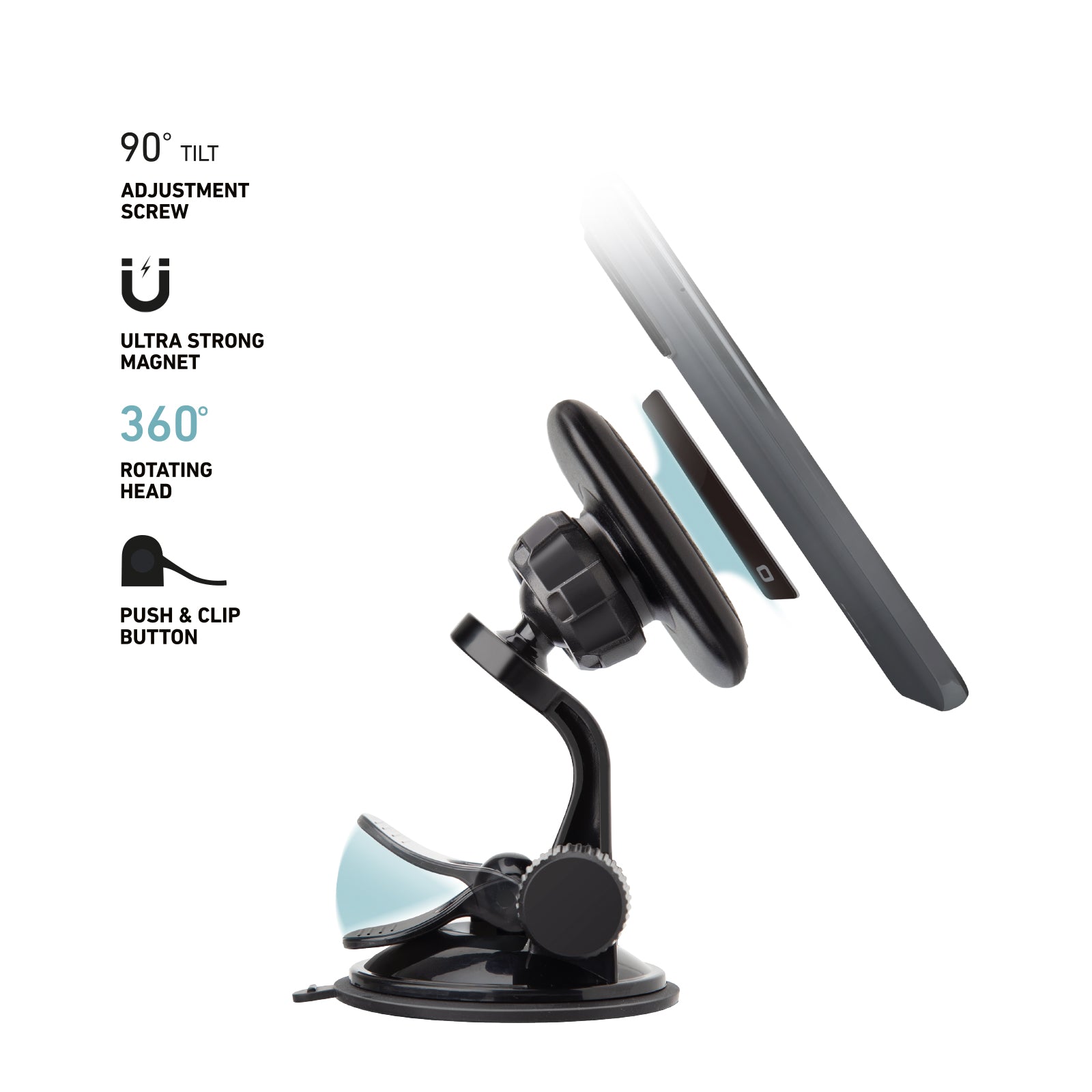 Support de voiture pour smartphone magnétique multisurfaces