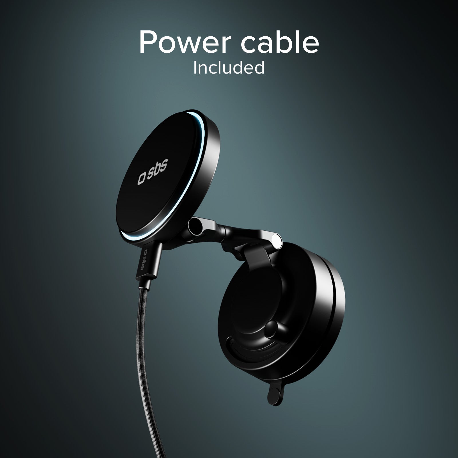 Supporto auto magnetico wireless 15W con ventosa e rotazione 360°