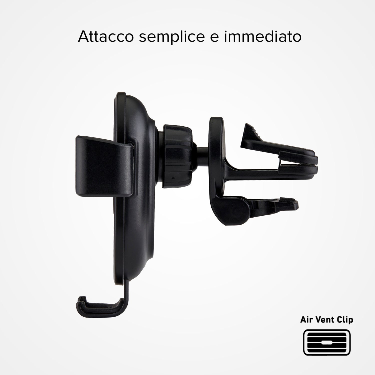 Supporto auto per telefono con ricarica rapida Wireless e meccanismo a gravità
