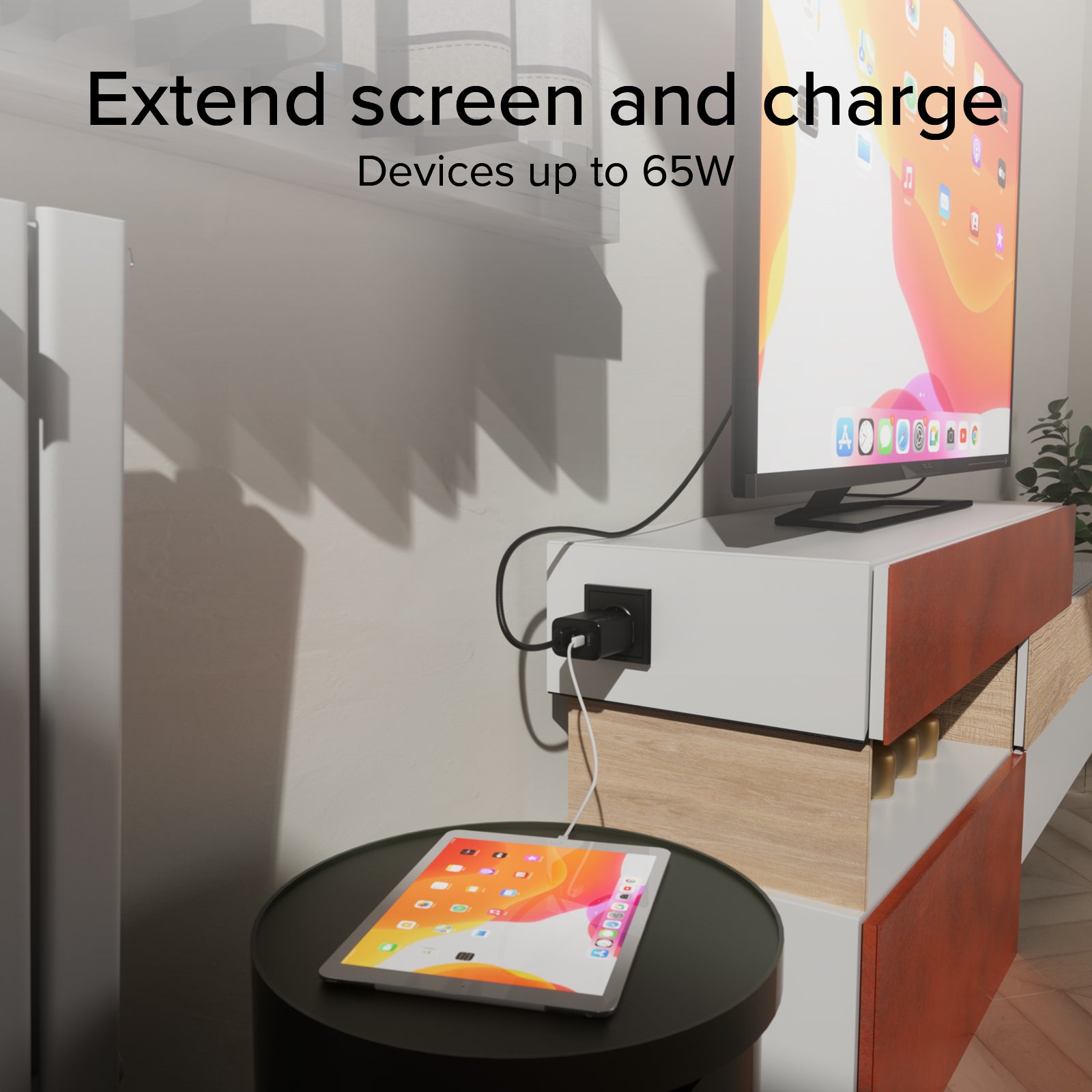 65-W-Akkuladegerät mit HDMI-Anschluss