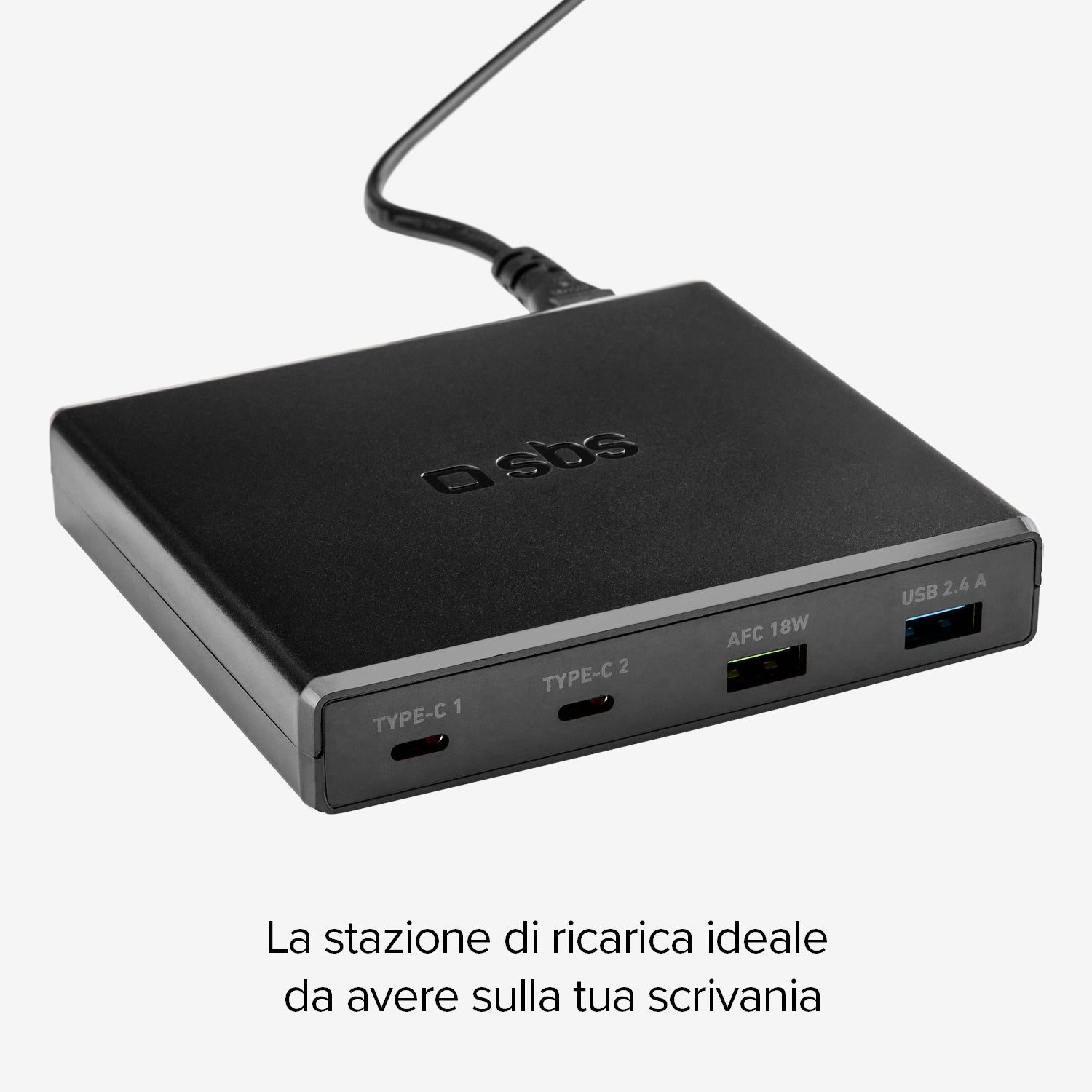 Estación de carga GaN con 4 puertos - carga ultra-rápida con 2 puertos USB-A y 2 puertos USB-C