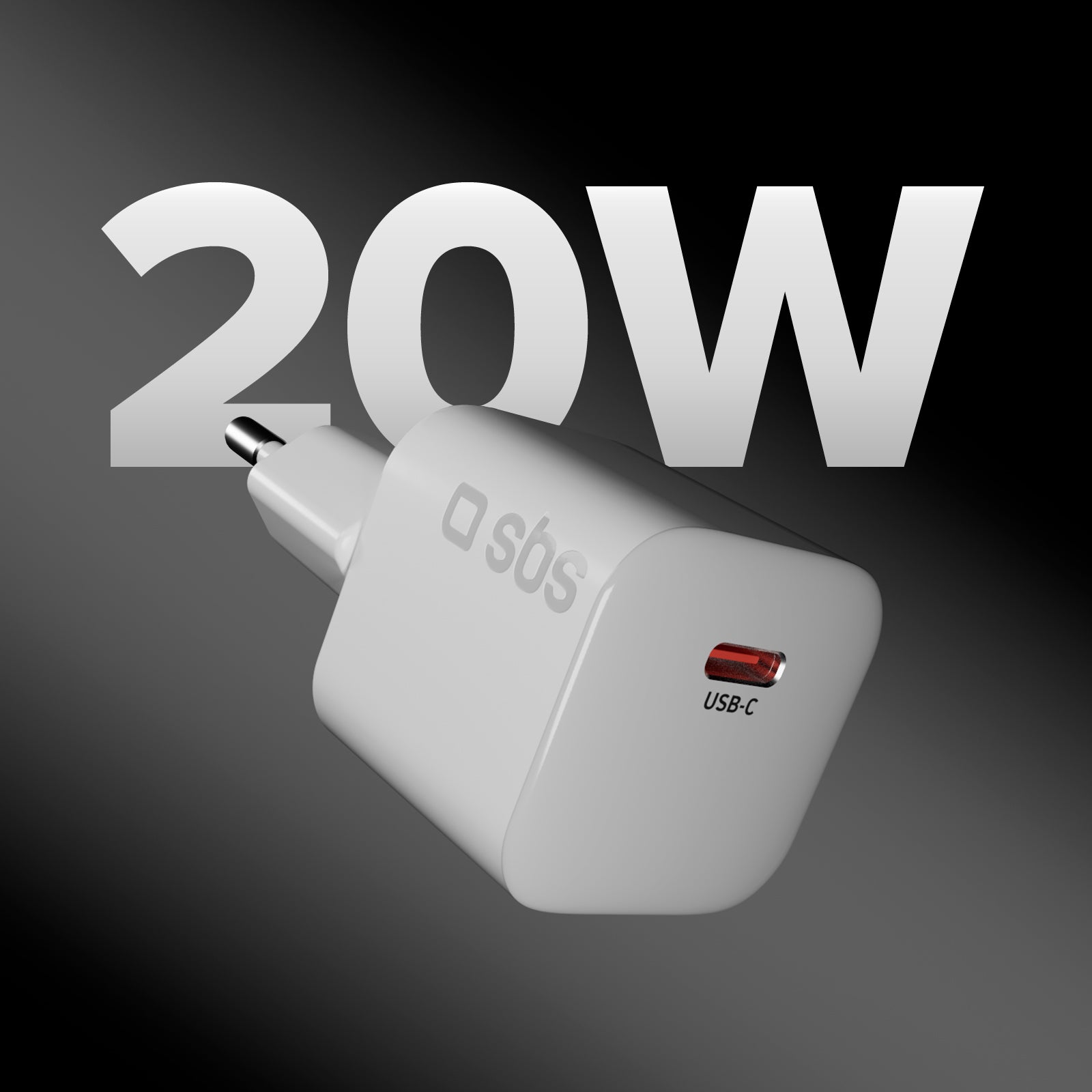 Caricatore da muro USB-C 20W GaN PD 3.0 mini size per smartphone e tablet