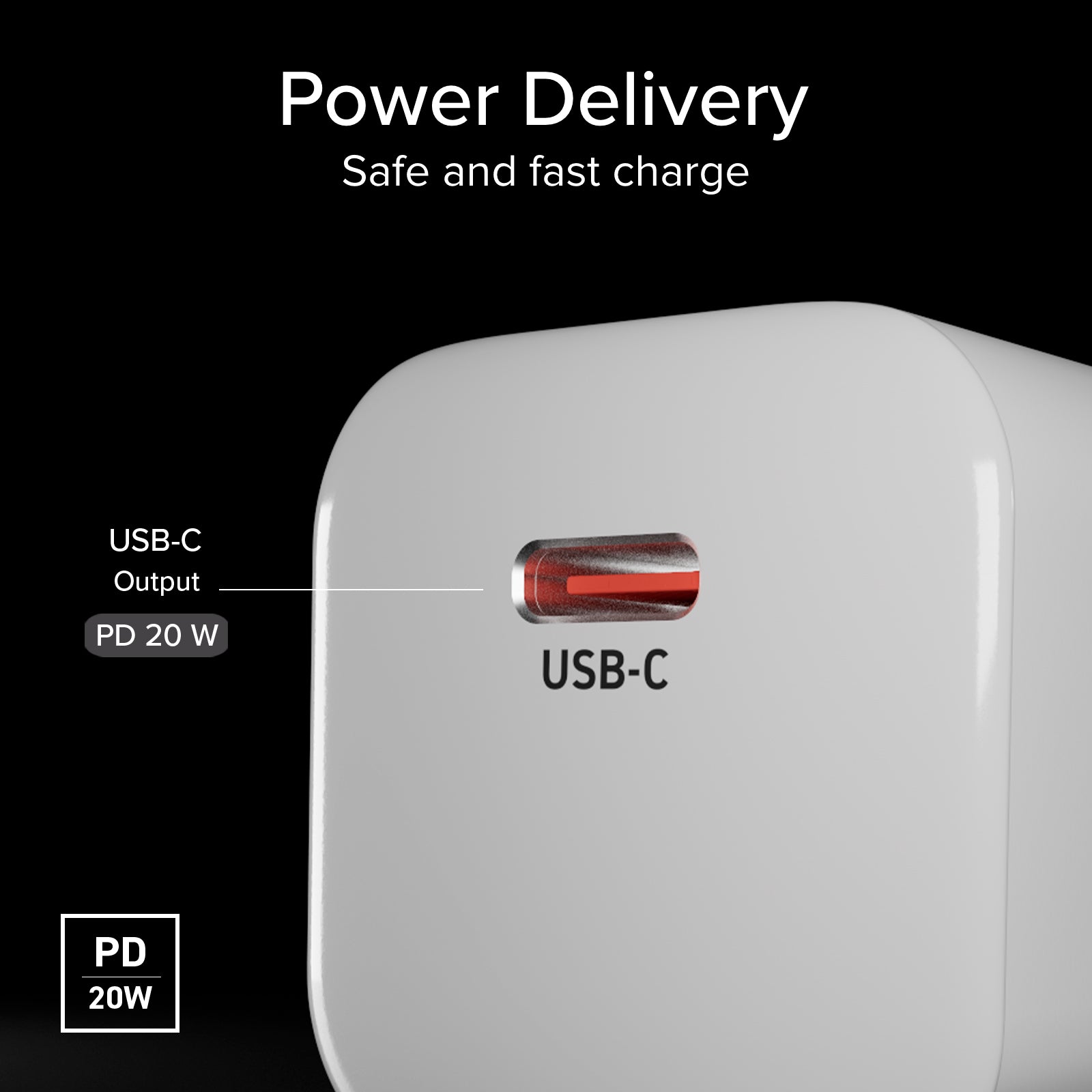 Caricatore da muro USB-C 20W GaN PD 3.0 mini size per smartphone e tablet