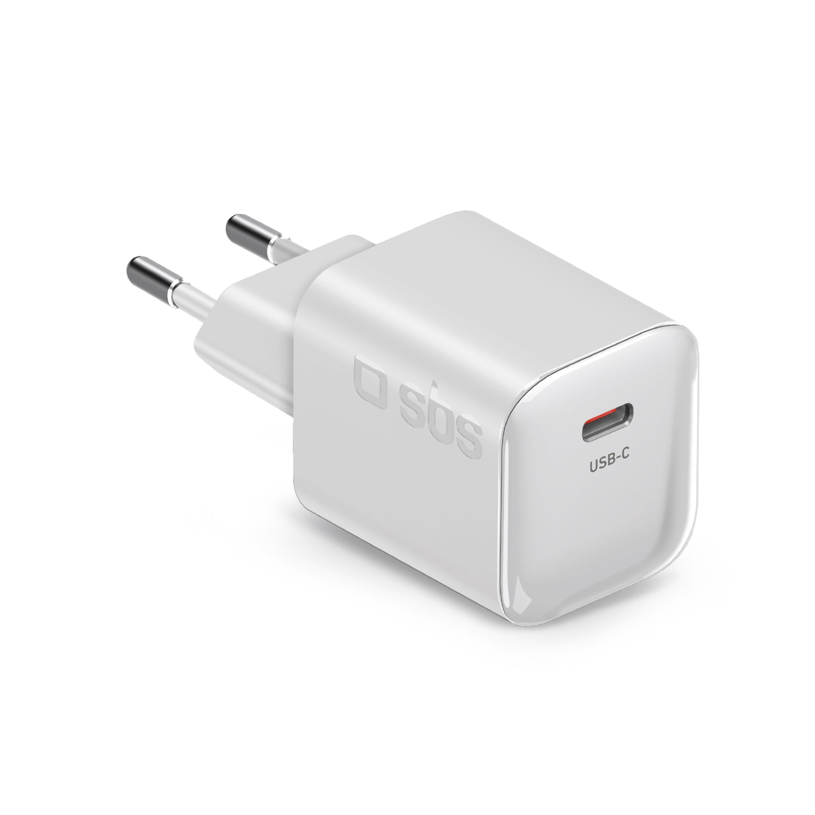 Cargador de pared USB-C 20W GaN PD 3.0 mini size para smartphones y tablets