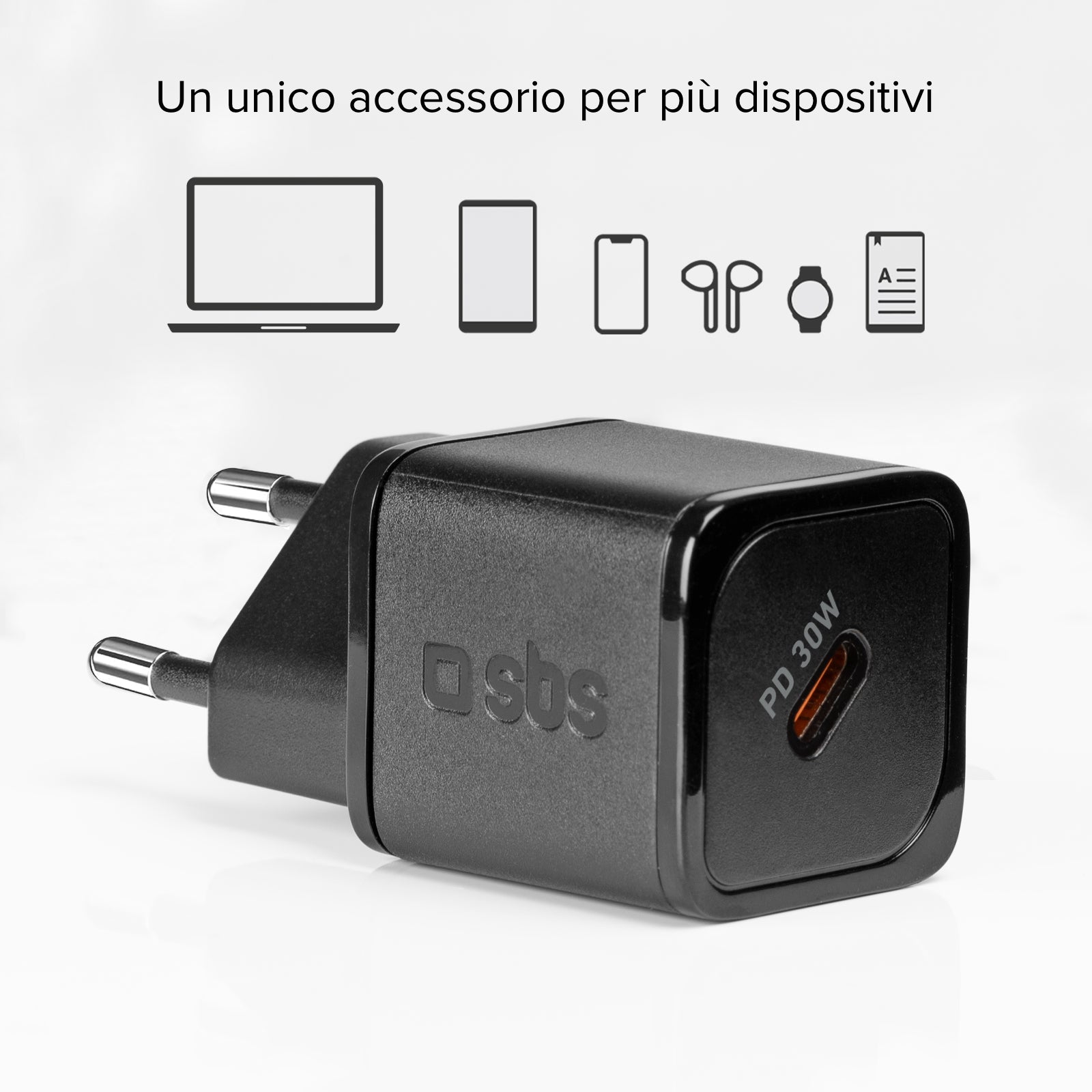 Caricatore caricabatterie ultrarapido GaN da 30 Watt Power Delivery