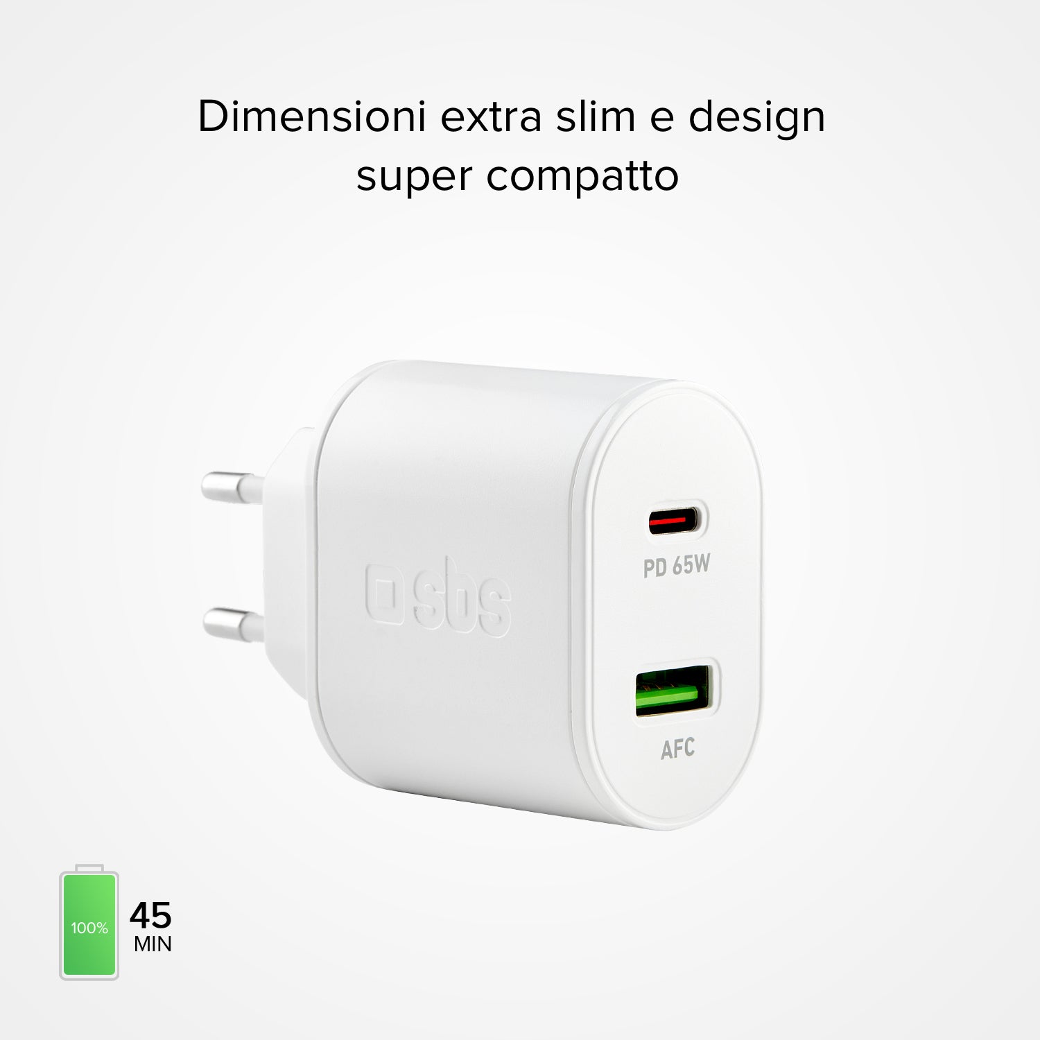 Caricabatterie caricatore GaN 65W - Ricarica ultra rapida con Power Delivery