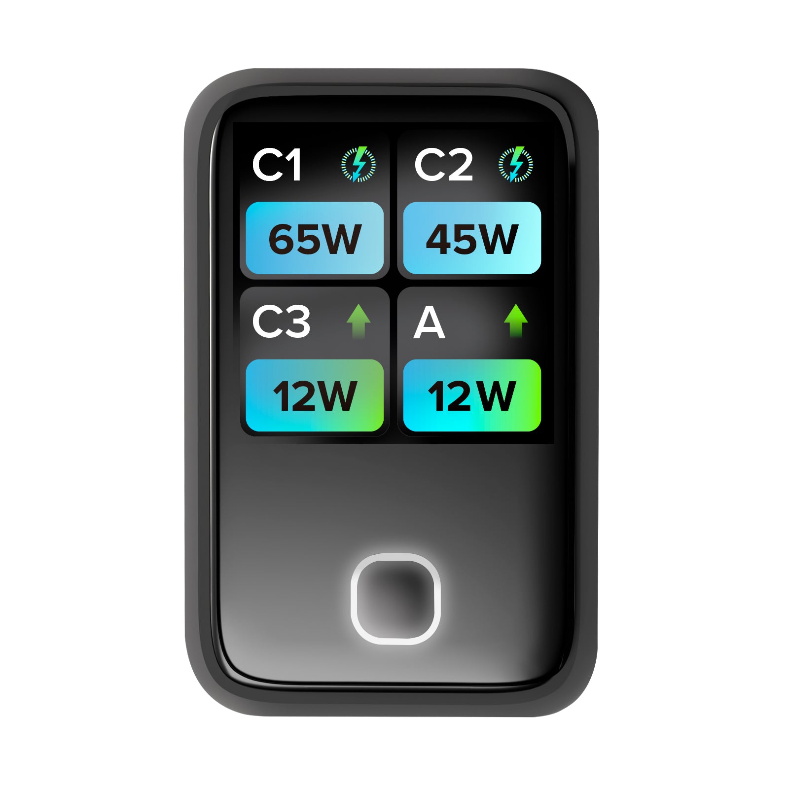 Cargador GaN 140W con pantalla TFT en color