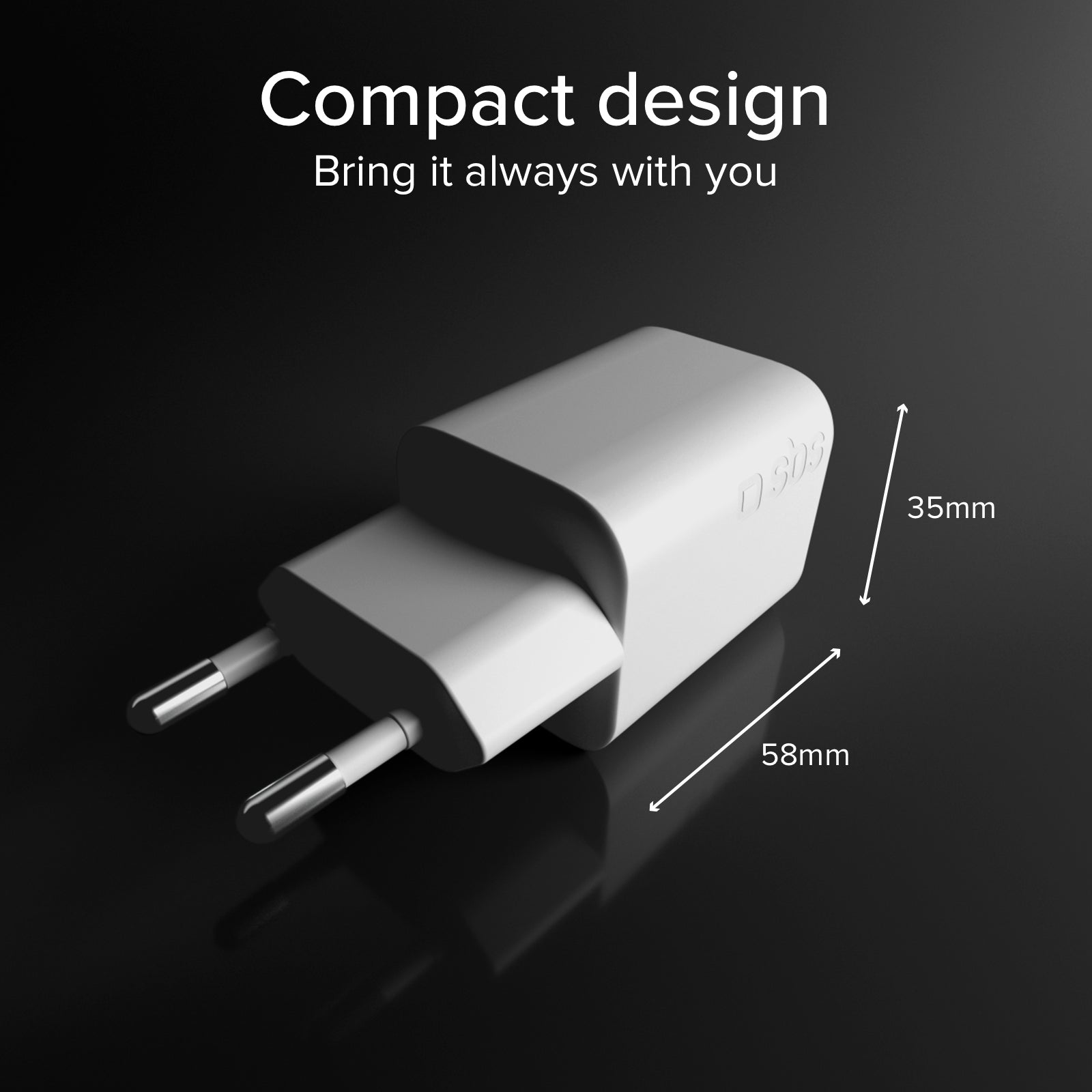 Caricatore 65W GaN con 2 USB‑C e USB‑A