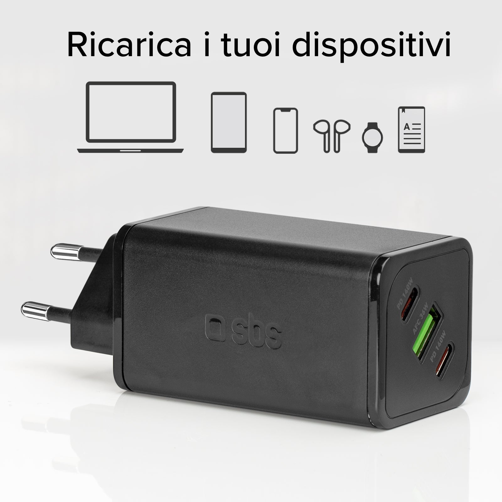 Caricatore caricabatterie GaN da 140 Watt con Power Delivery (PD)