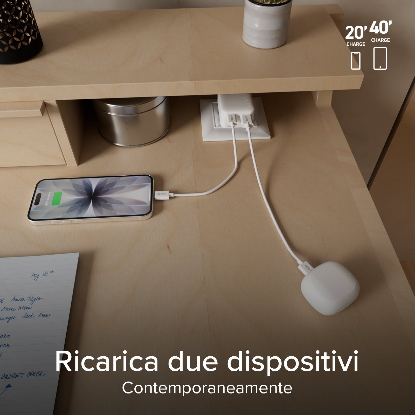 Flexi-Wandladegerät 45&nbsp;W mit klappbarem Stecker