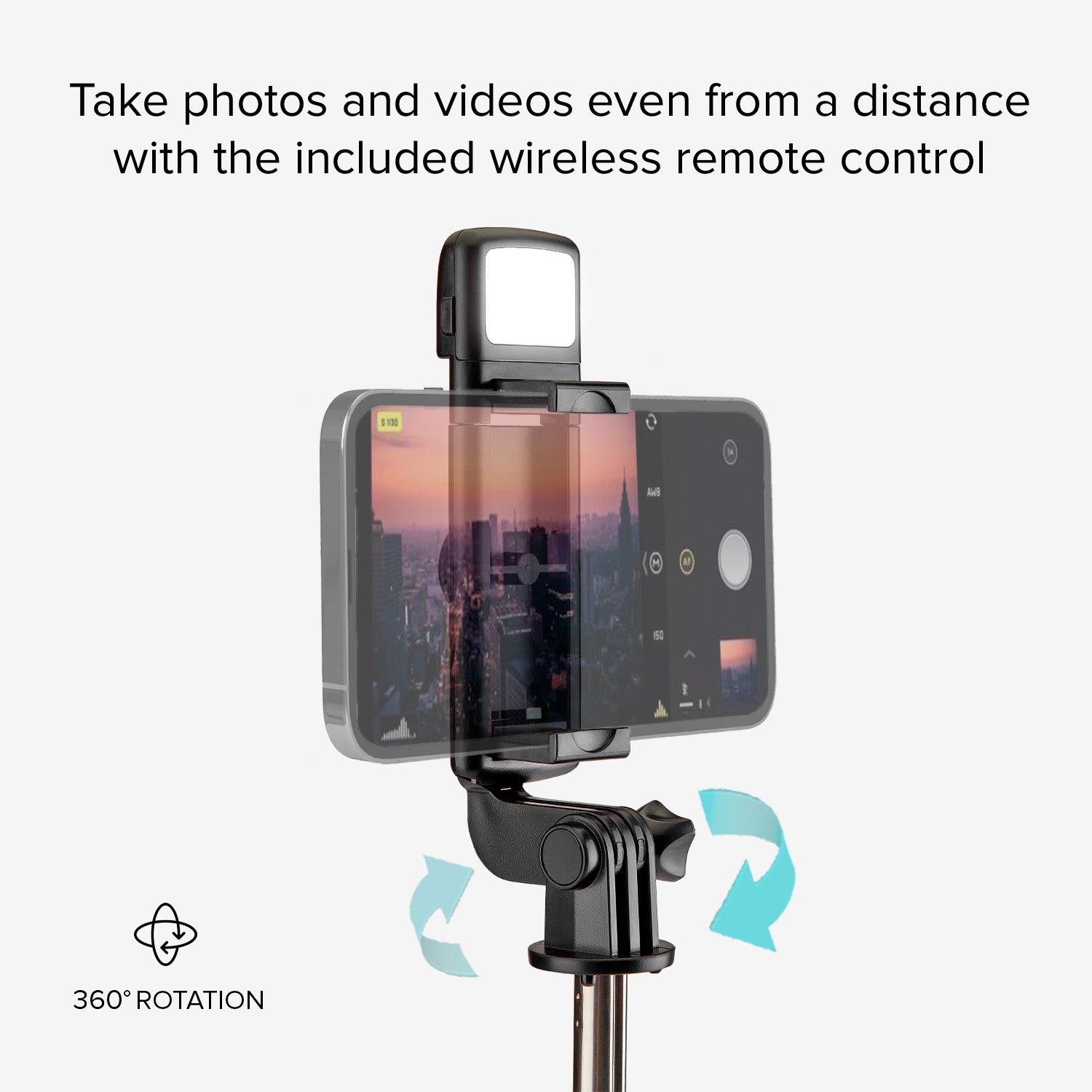Selfie stick Wireless estensibile con luce LED per smartphone