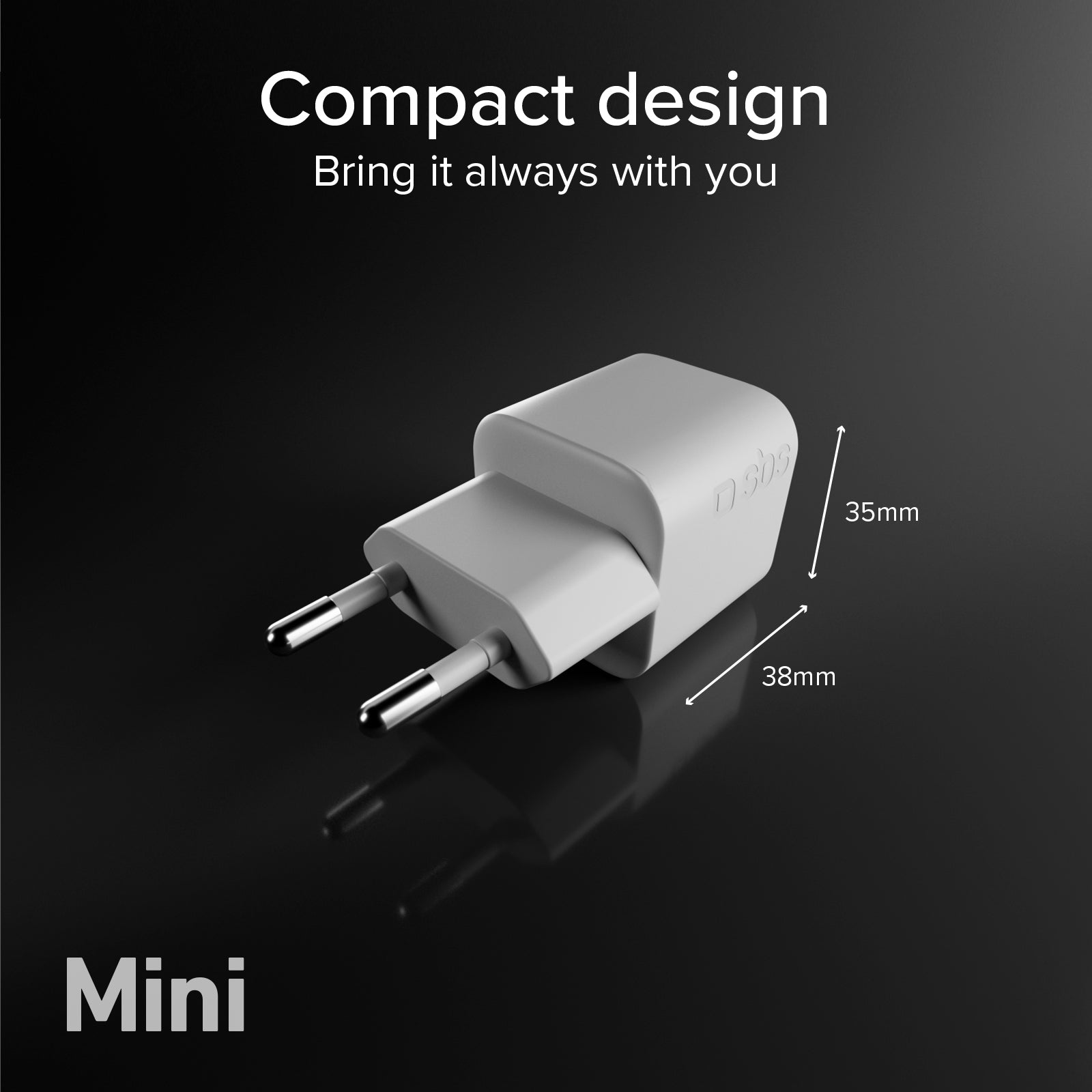 Kit de carga con cargador de pared 20W GaN Power Delivery y cable USB-C de 1,5 m