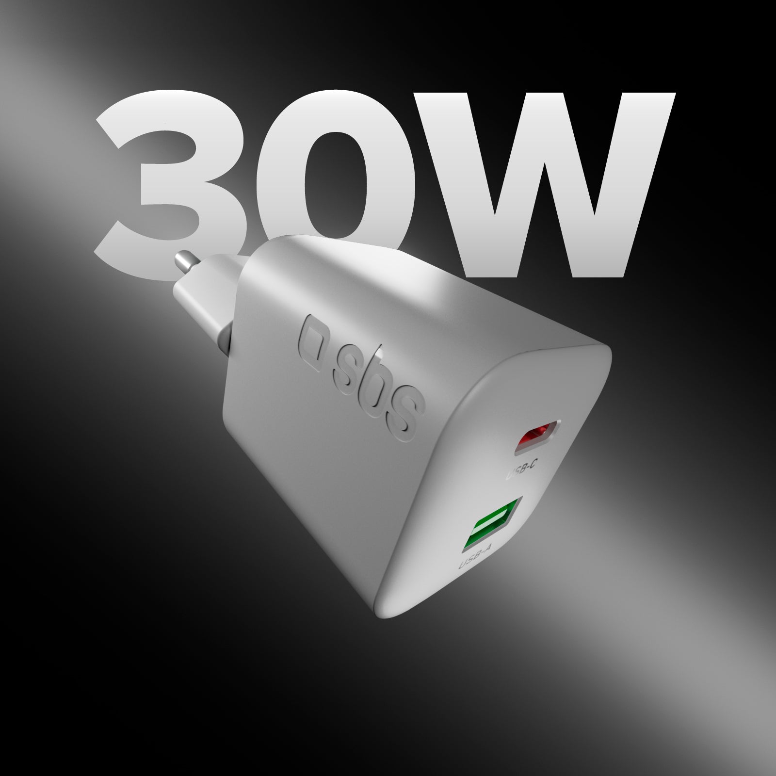 Kit cargador de pared 30W GaN con cable USB-C de 1,5 m y Power Delivery integrado