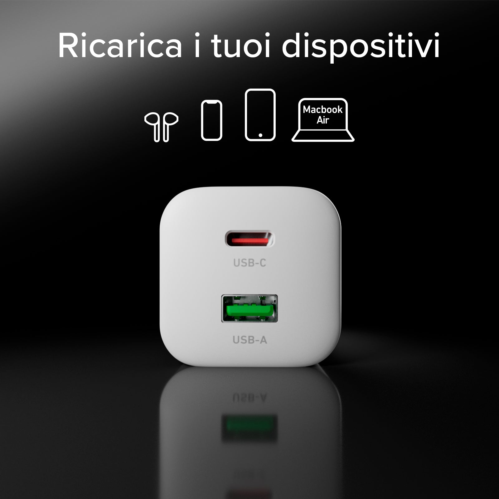 Kit cargador de pared 30W GaN con cable USB-C de 1,5 m y Power Delivery integrado