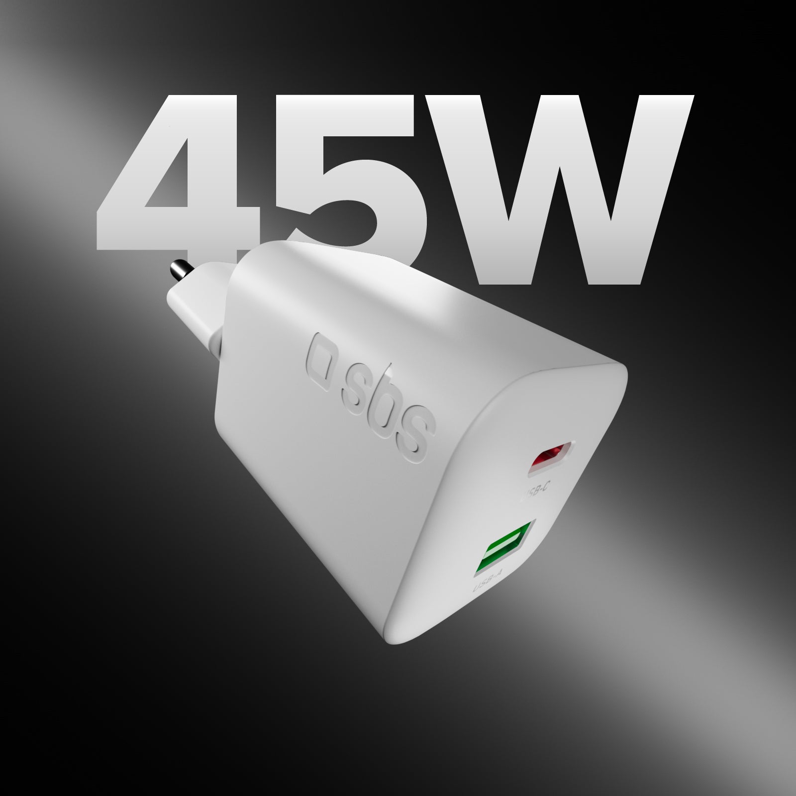Kit cargador de pared 45W GaN y Power Delivery, con cable USB-C de 1,5 m