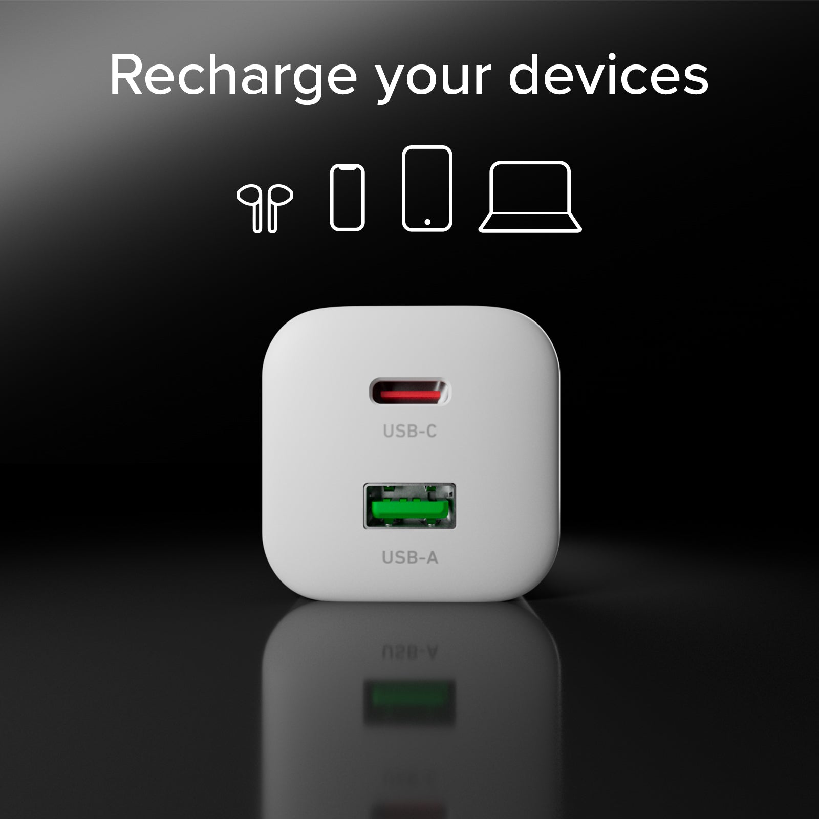 Kit cargador de pared 45W GaN y Power Delivery, con cable USB-C de 1,5 m