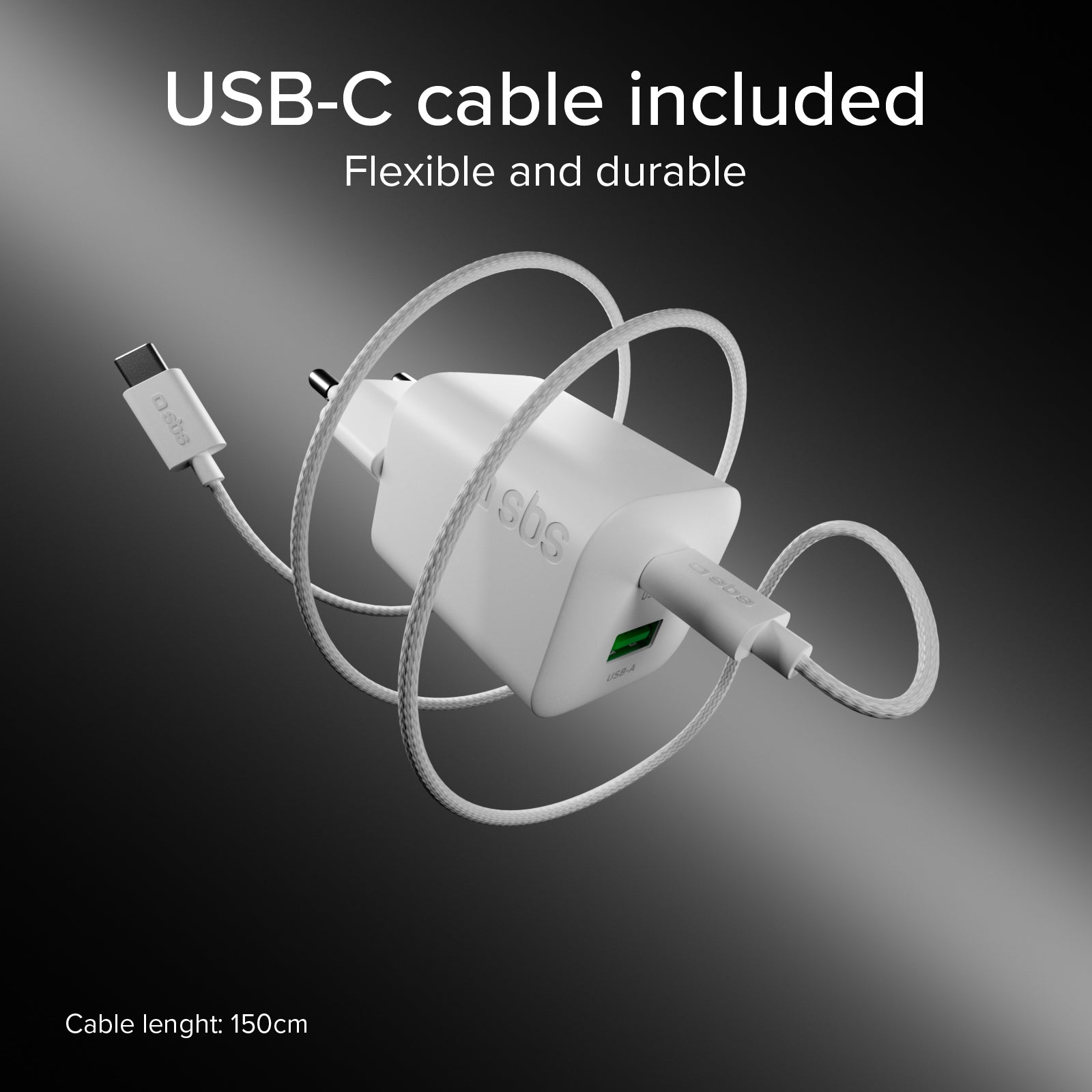 Kit cargador de pared 45W GaN y Power Delivery, con cable USB-C de 1,5 m