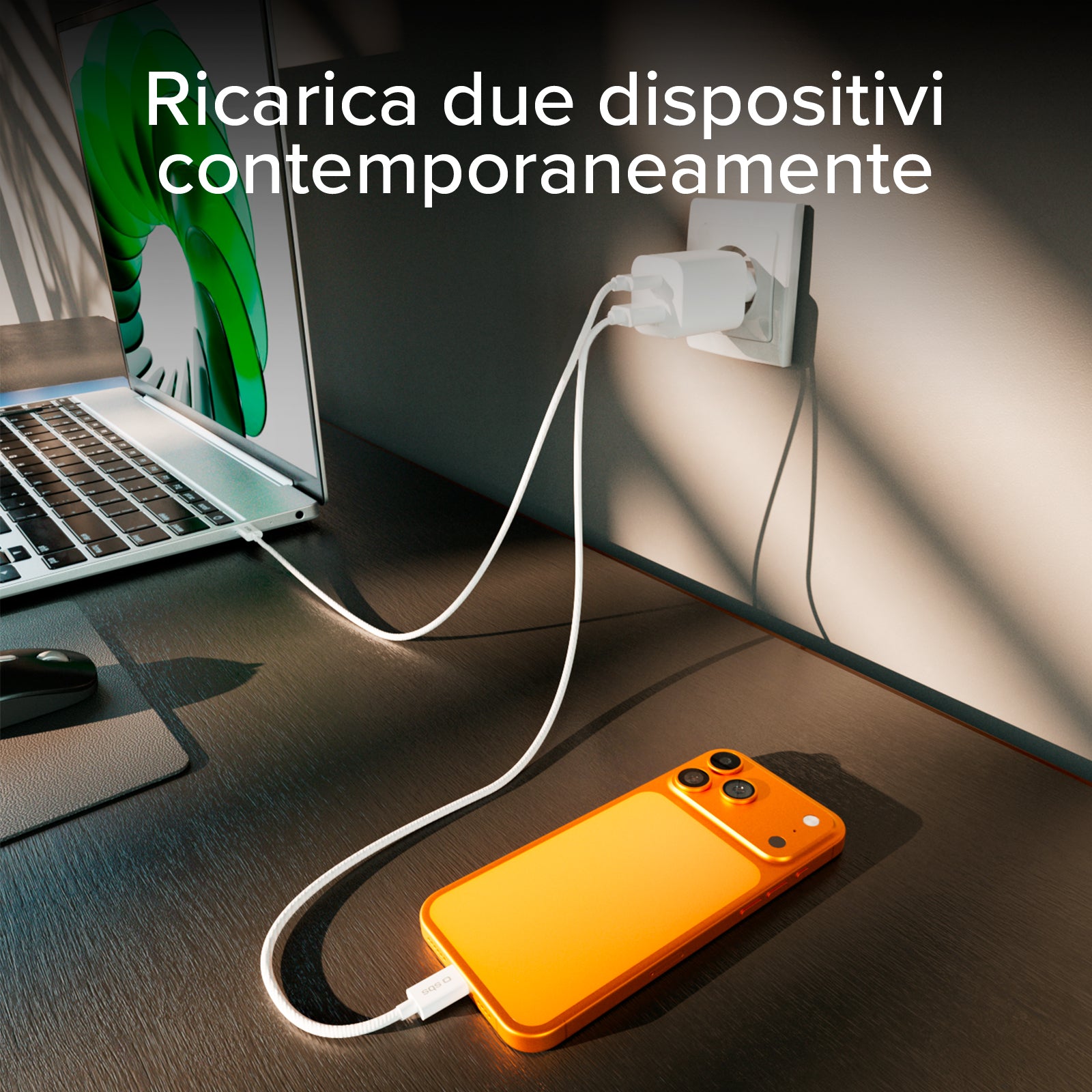 Kit cargador de pared 45W GaN y Power Delivery, con cable USB-C de 1,5 m