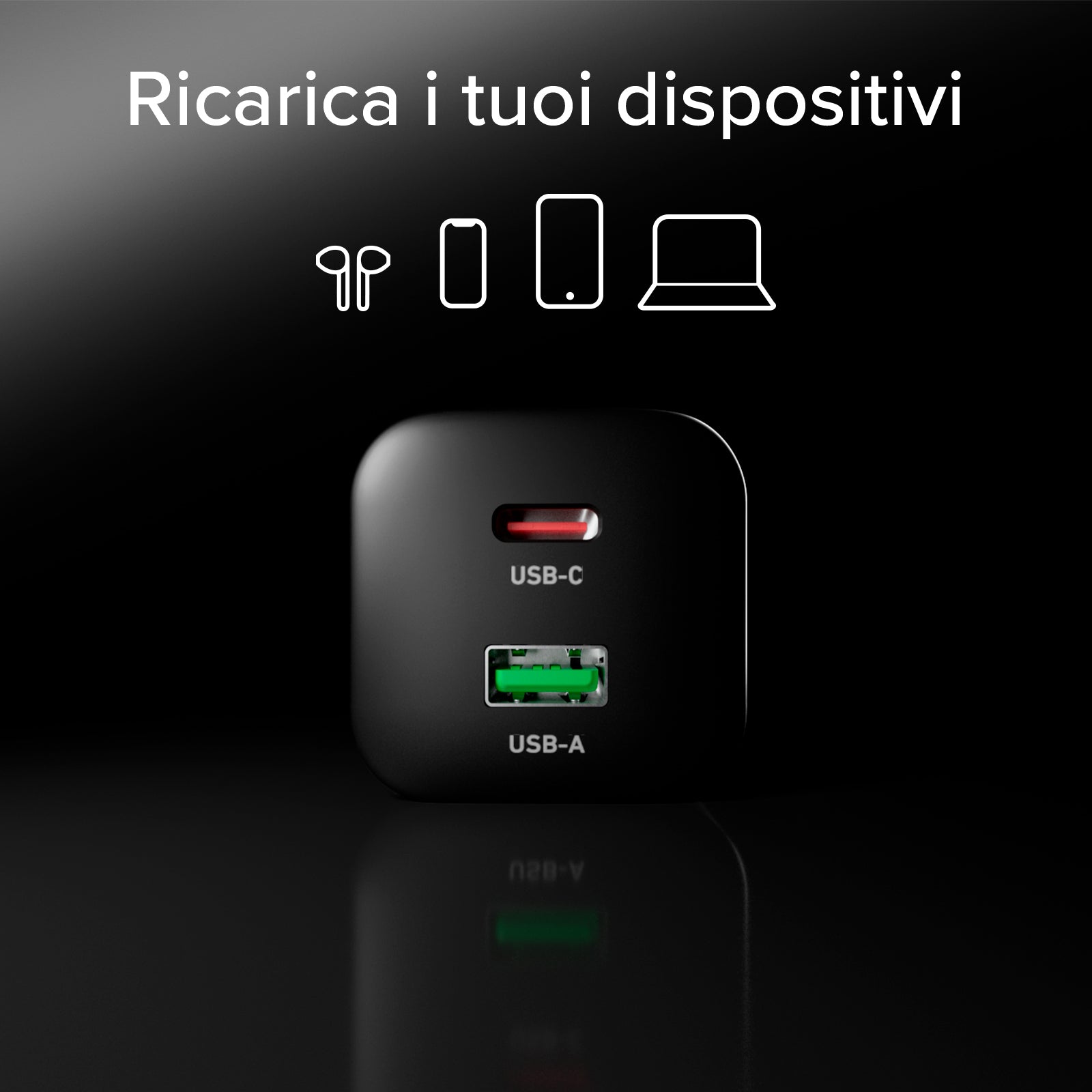 Kit cargador de pared 65W Power Delivery GaN con cable USB-C de 1,5 m para carga rápida