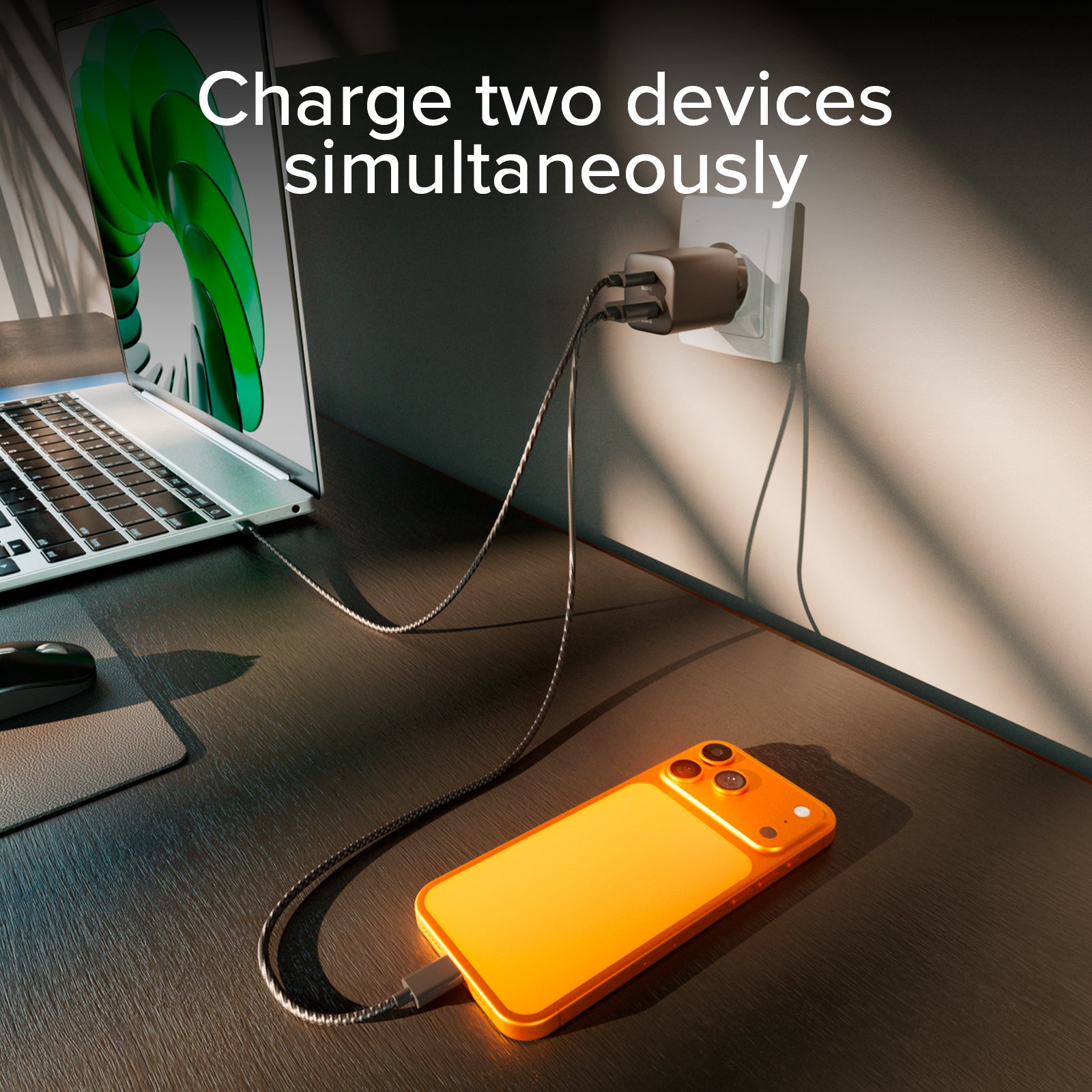 Kit cargador de pared 65W Power Delivery GaN con cable USB-C de 1,5 m para carga rápida