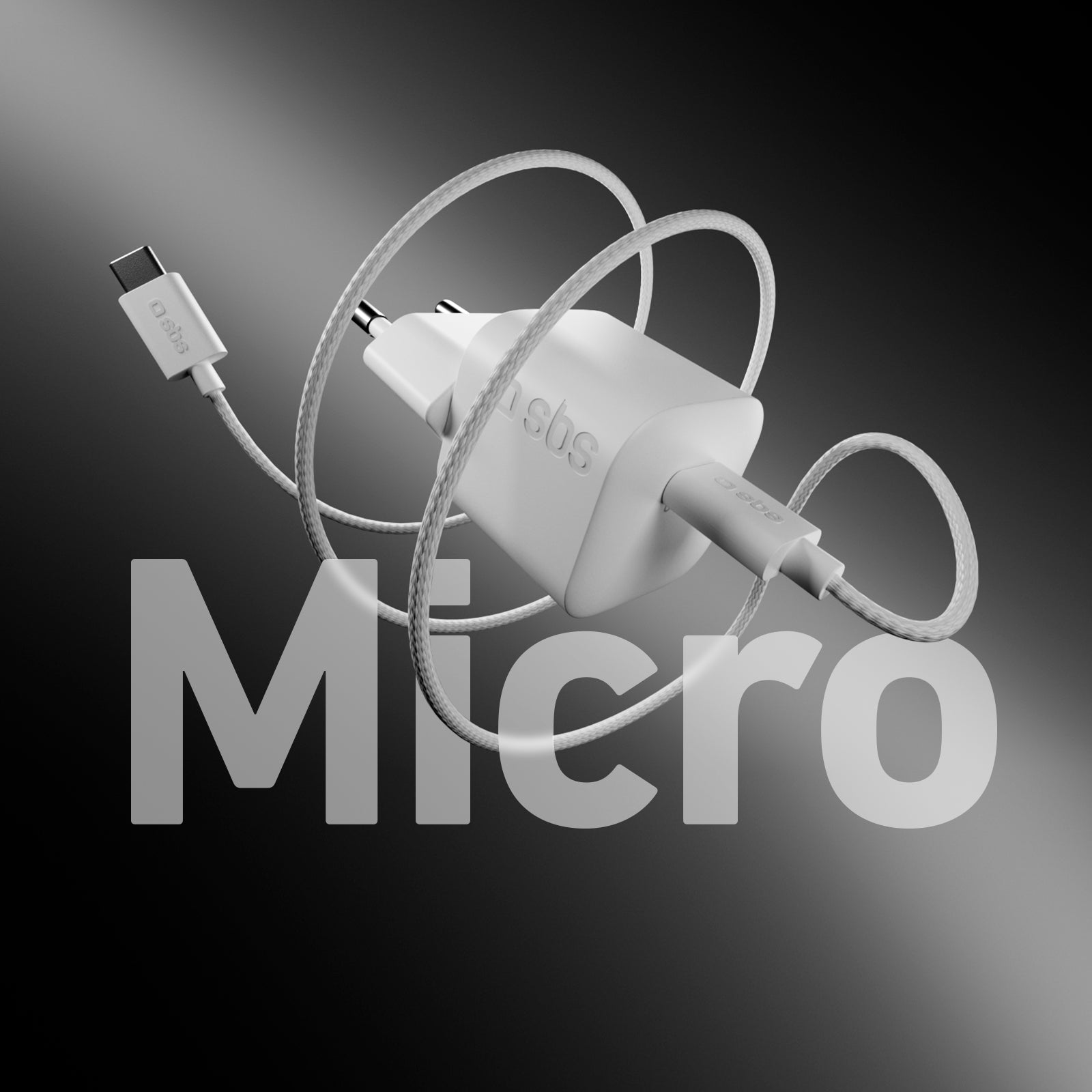 Kit caricatore USB-C 20W Power Delivery con cavo USB-C intrecciato 1,5 m