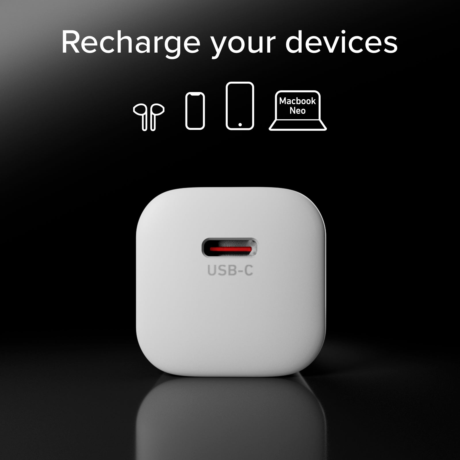 Kit caricatore USB-C 20W Power Delivery con cavo USB-C intrecciato 1,5 m