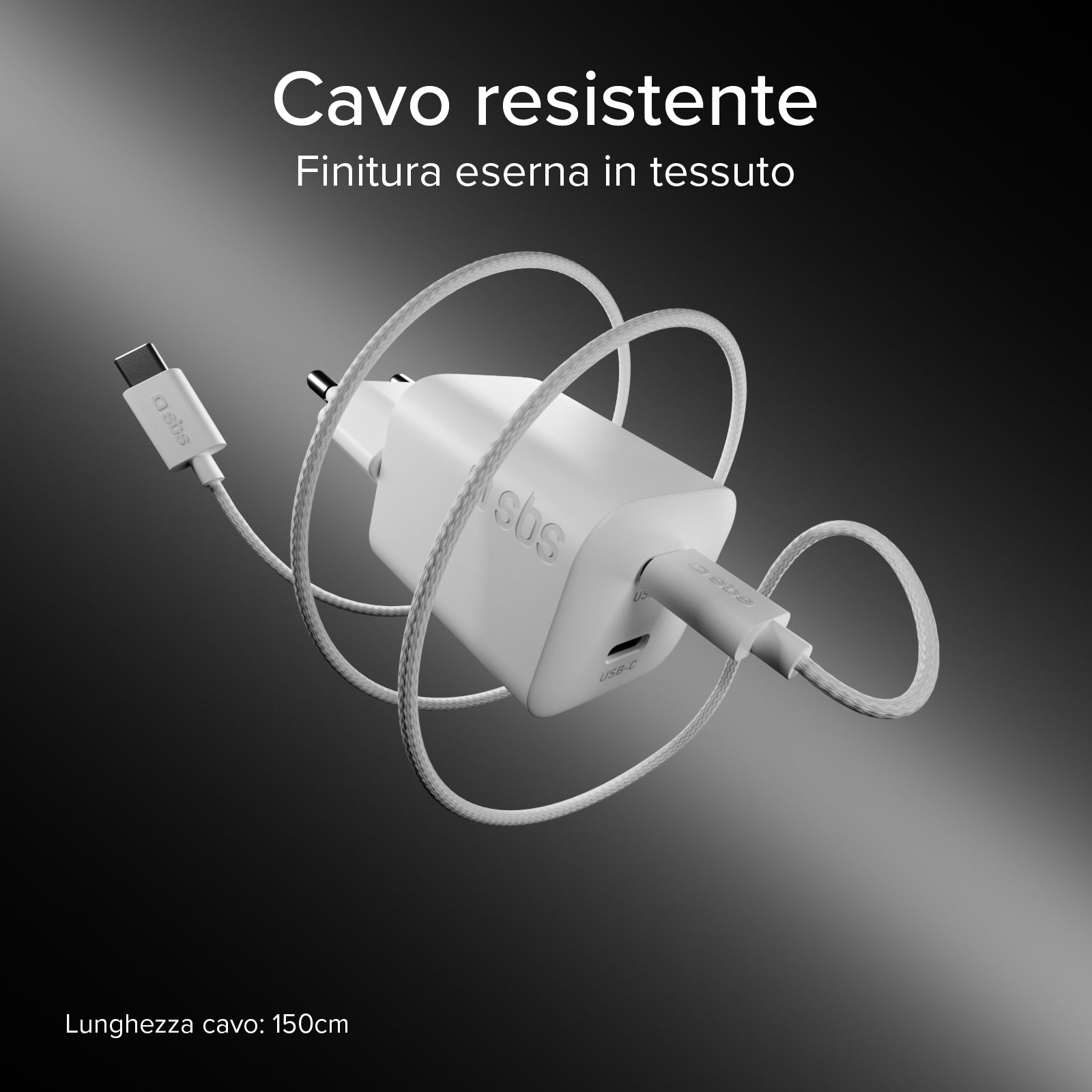 Kit con mini cargador de pared 100W GaN con 2 puertos USB-C + cable USB-C de 1,5 m