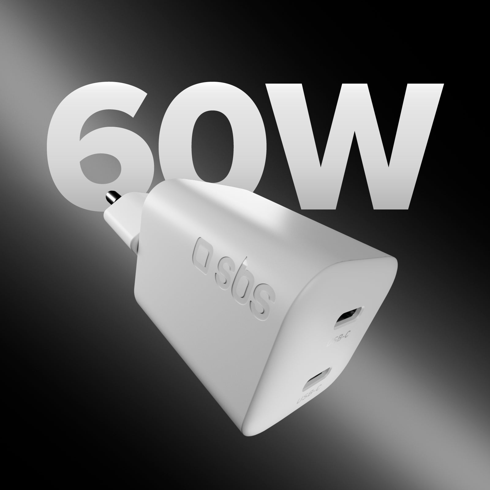 Kit chargeur mural 60W PD et AVS avec 2 ports et câble USB-C tressé 1,5 m