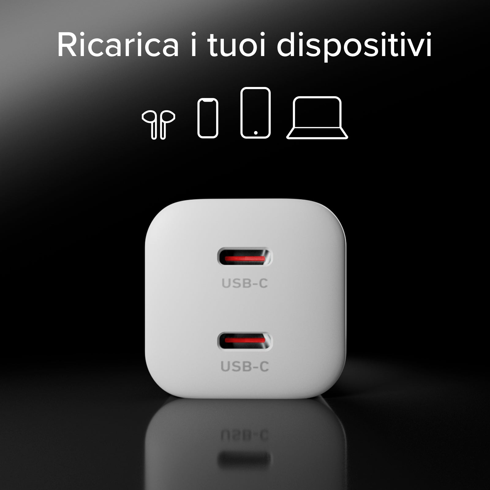 Kit chargeur mural 60W PD et AVS avec 2 ports et câble USB-C tressé 1,5 m