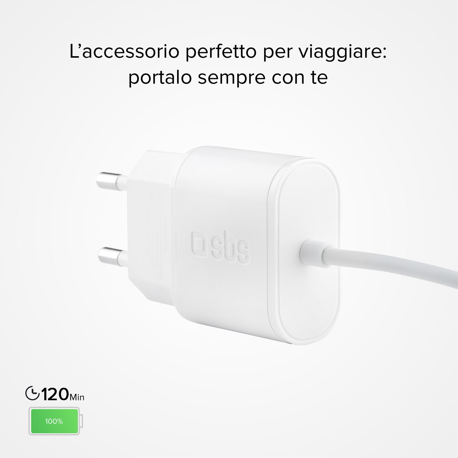 Caricabatterie caricatore 5W - carica standard, cavo Lightning MFi integrato