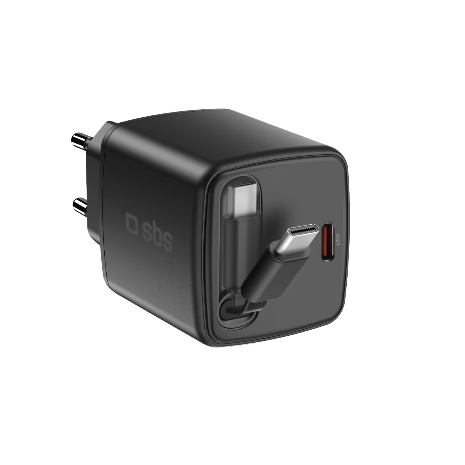 Chargeur USB-C 65 W avec câble rétractable GaN