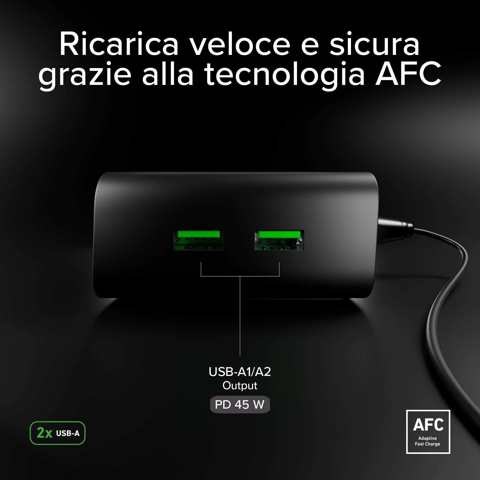 Stazione di ricarica da scrivania 100W Power Delivery con Smart Color Display, 3 porte USB-C e 2 USB-A, ideale per laptop