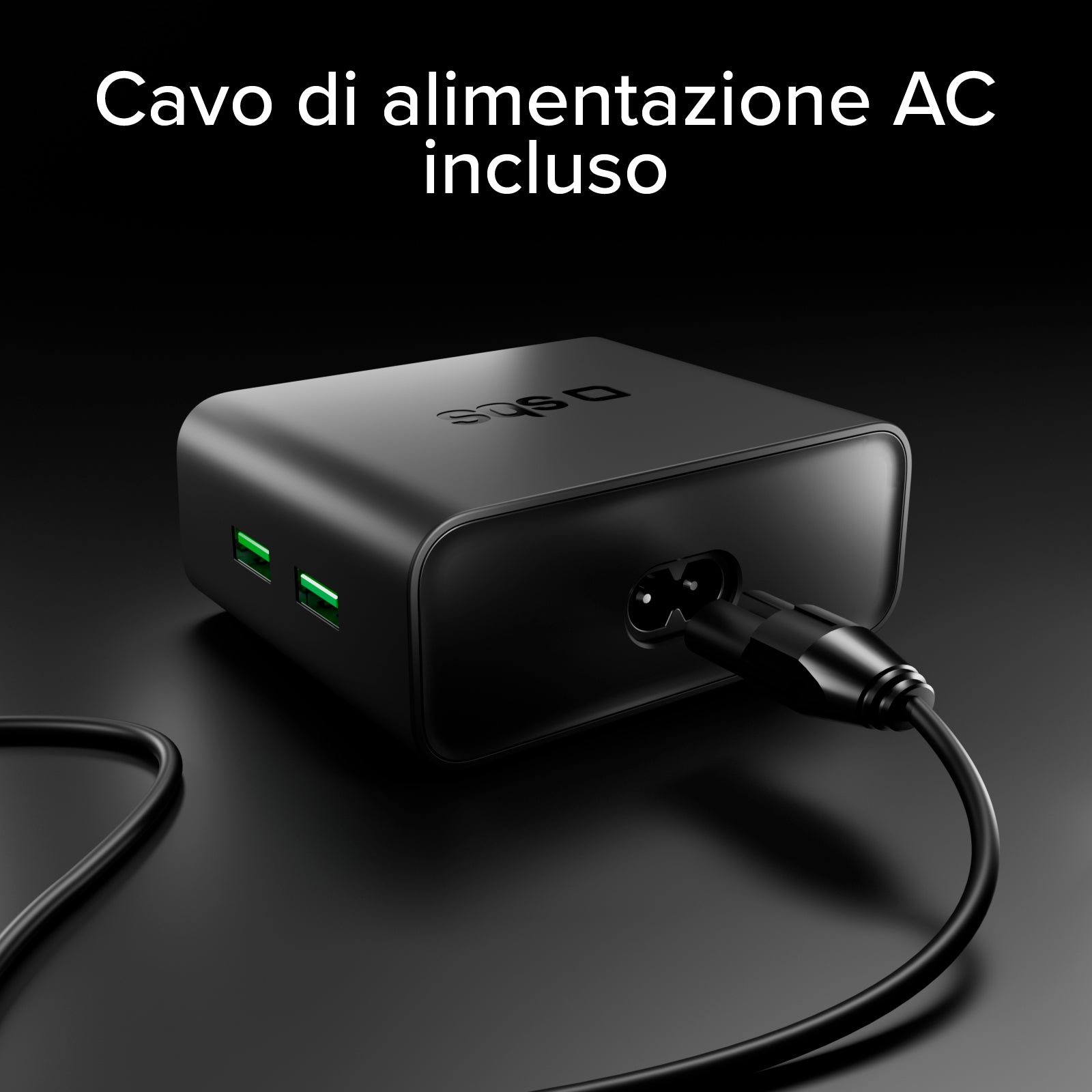 Stazione di ricarica da scrivania 100W Power Delivery con Smart Color Display, 3 porte USB-C e 2 USB-A, ideale per laptop