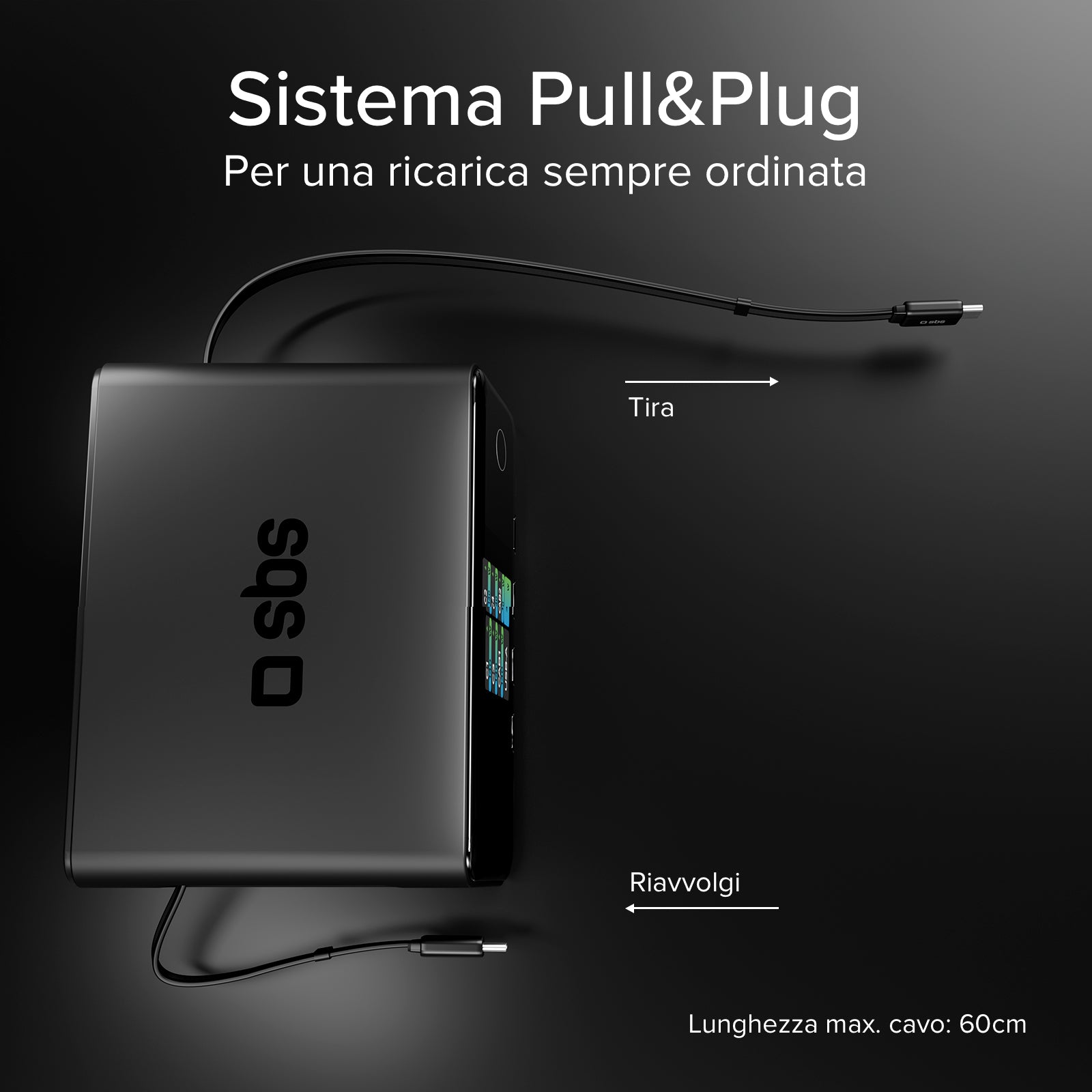 140W charging station with 2 retractable cables and 5 USB-C/USB-A ports, TFT display