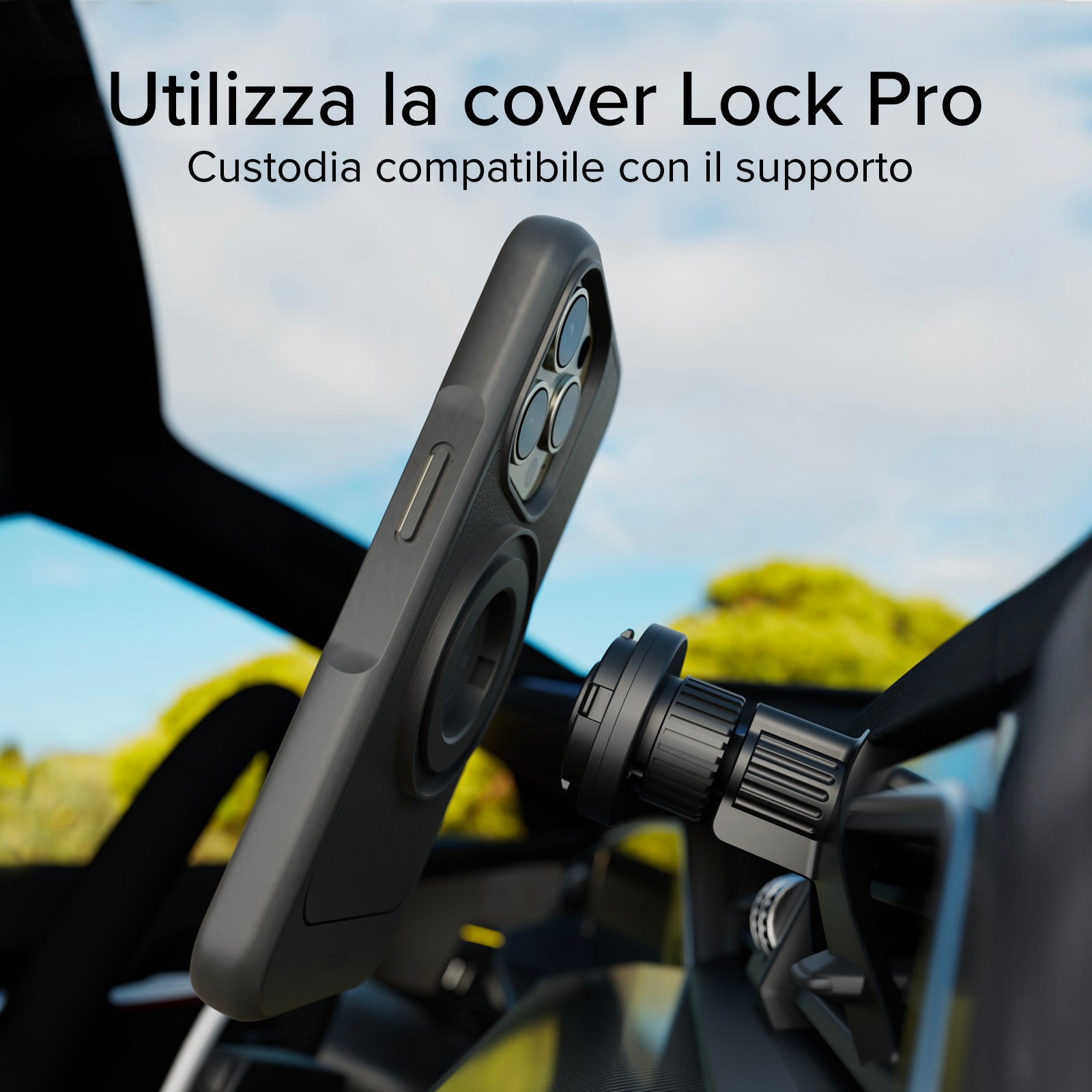 Supporto auto per bocchette d’aerazione con sistema di bloccaggio LockPro