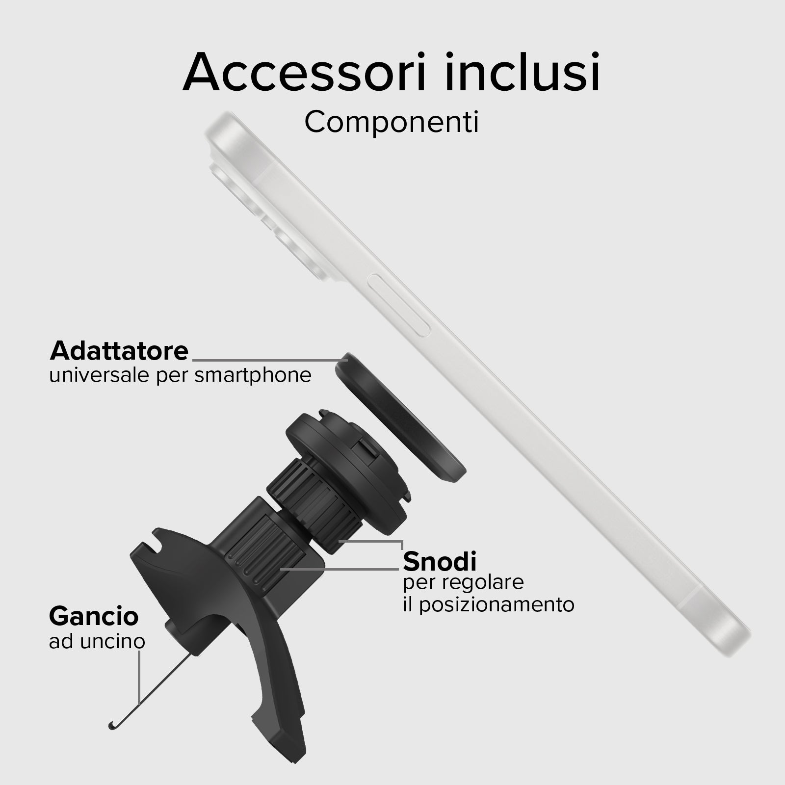Supporto auto per bocchette d’aerazione con sistema di bloccaggio LockPro
