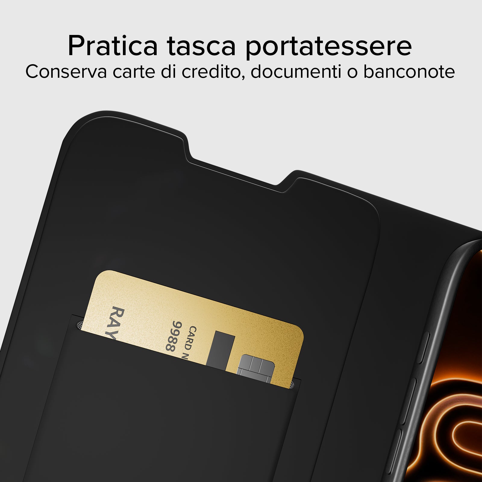 Custodia Libro In Vera Pelle Per IPhone 12 (6,1'') - Suncase Con 3 Tasche Per Carte, Nero