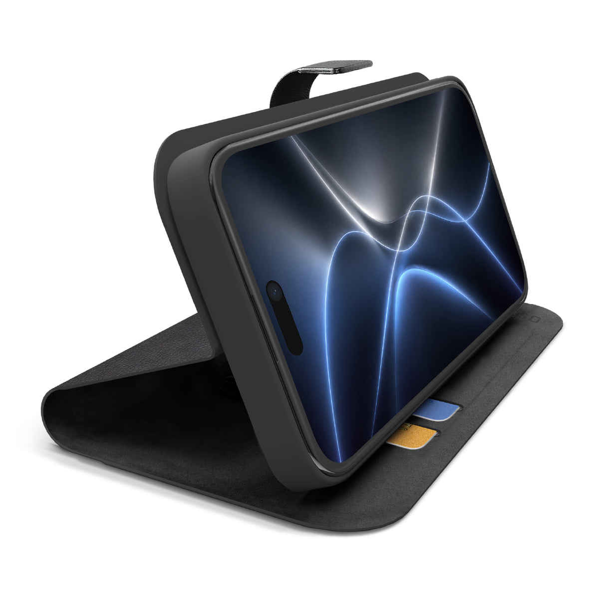 Custodia book per iPhone 18 Pro/17 Pro con supporto stand e chiusura magnetica a linguetta