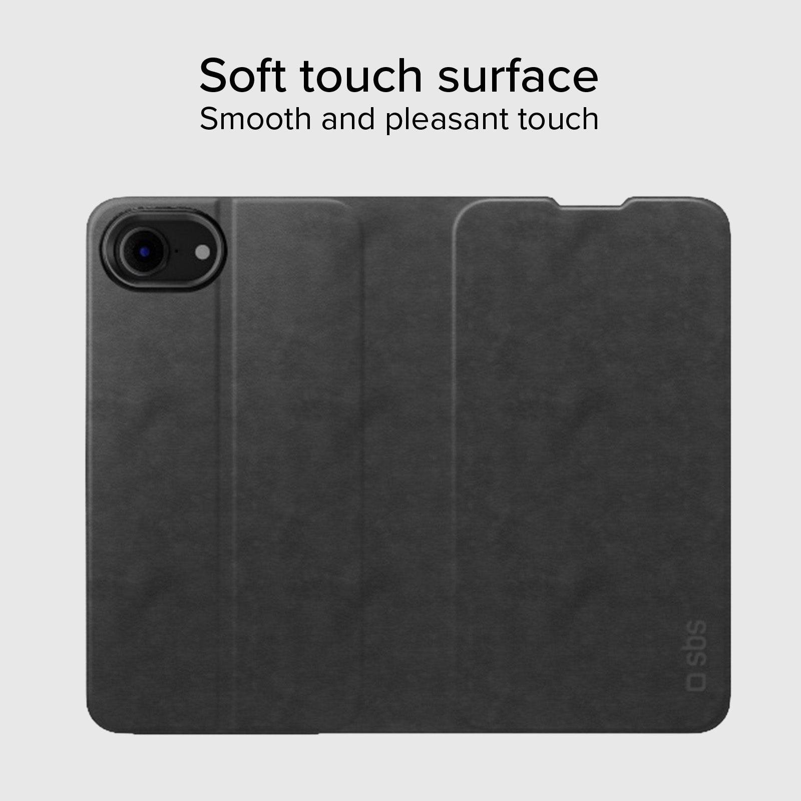 Funda libro con soporte y superficie suave al tacto para iPhone 16e