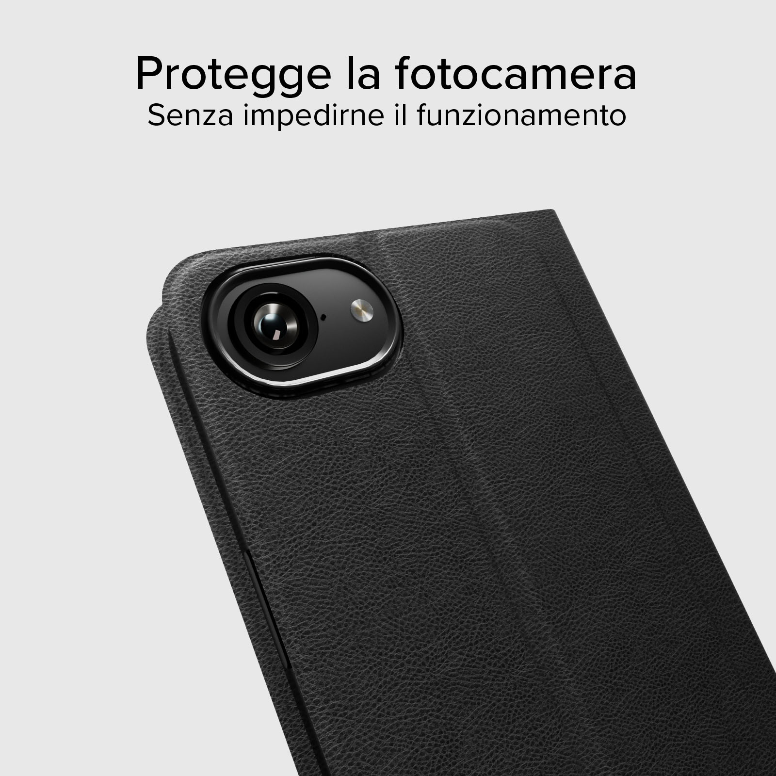 Book-style case with stand support and soft touch surface for iPhone 16e