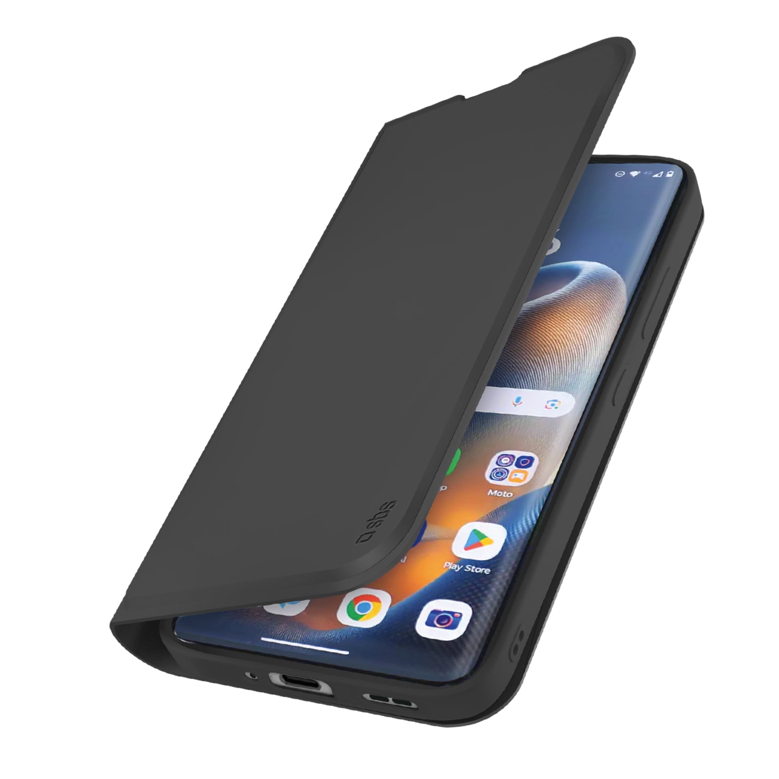 Étui portefeuille avec support et surface douce au toucher pour Motorola Edge 60