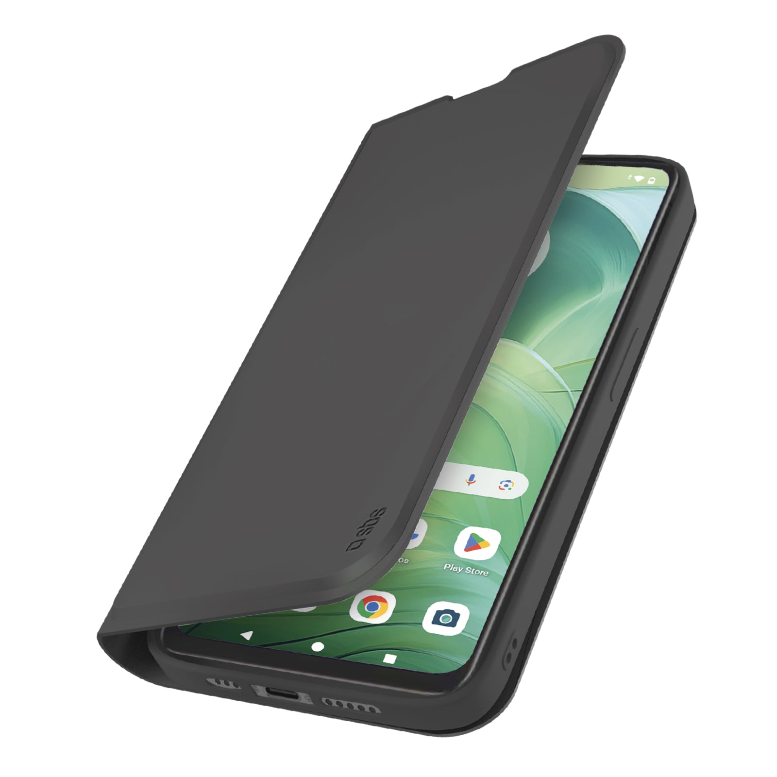 Étui portefeuille avec support et surface douce au toucher pour Motorola Moto G04