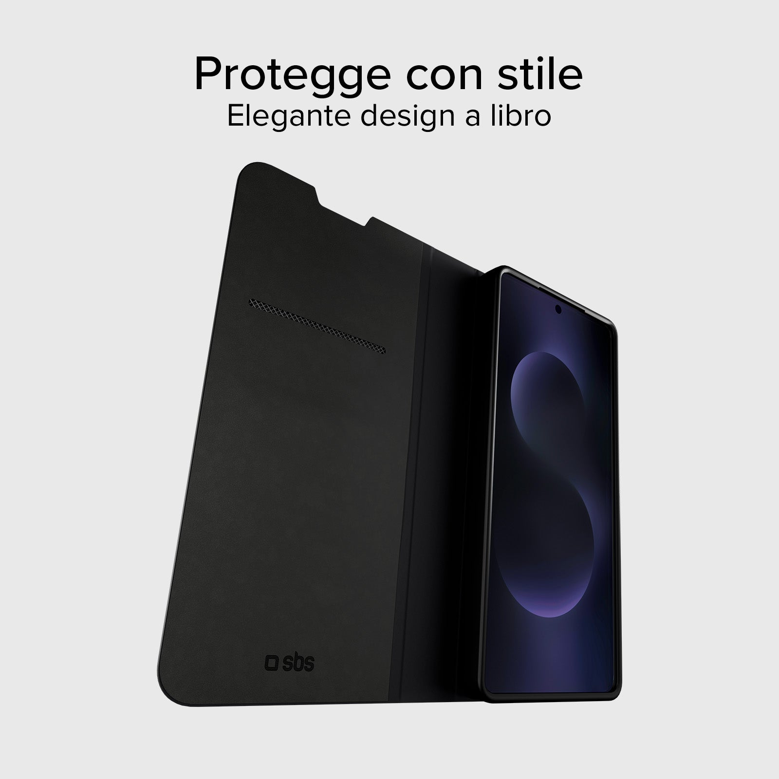 Custodia a libro con supporto stand e superficie soft touch per Samsung S26 Ultra